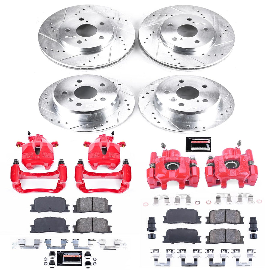 Power Stop Z23 KC2413A Evolution Front and Rear Brake Caliper Kit- Brake Rotors | Brake Pads | Brake Calipers For Toyota Camry 2005-2006 [Vehicle Specific]