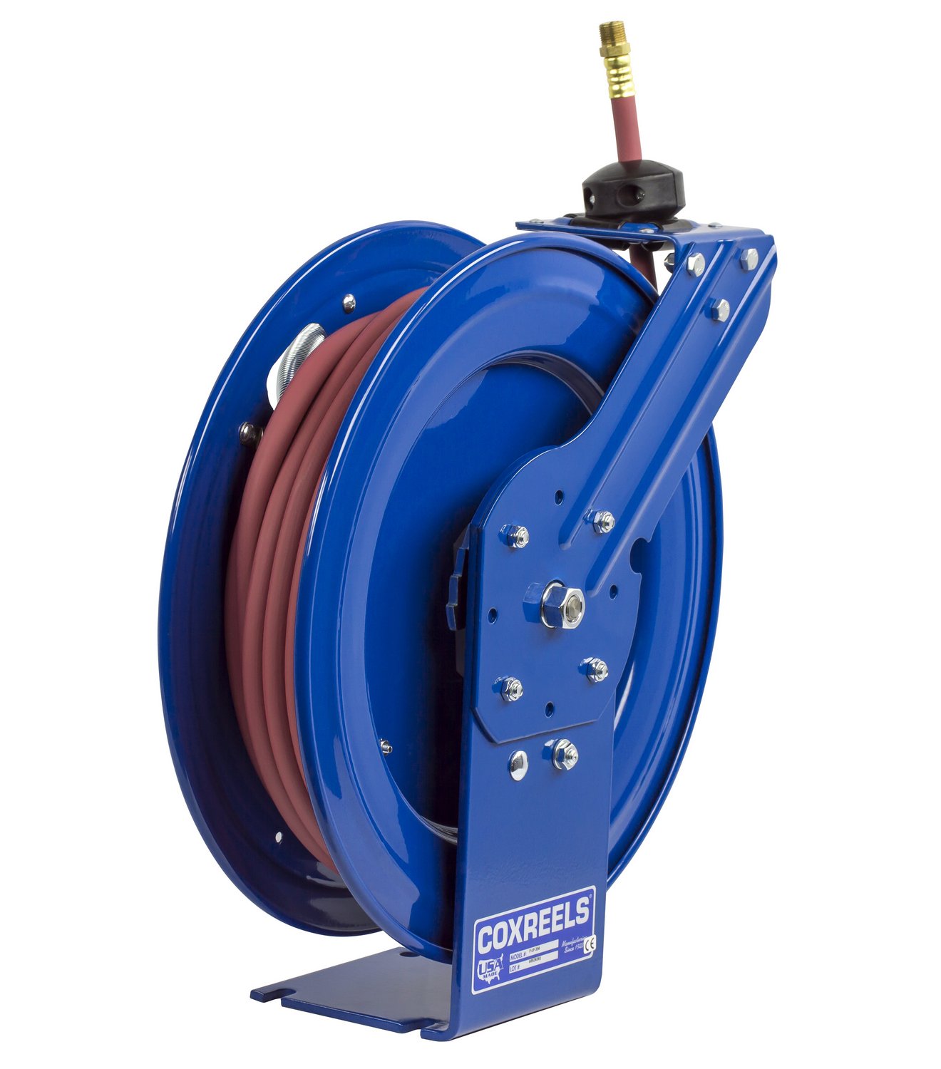 Coxreels Low Pressure ⅜” ID P-LP-330 Retractable Air/Water Hose Reel | Powder Coated Steel | Retractable Garage Hose | Commercial Hose Reel | Fits 30’ Hose | 6.75" 18.63" 17.13"