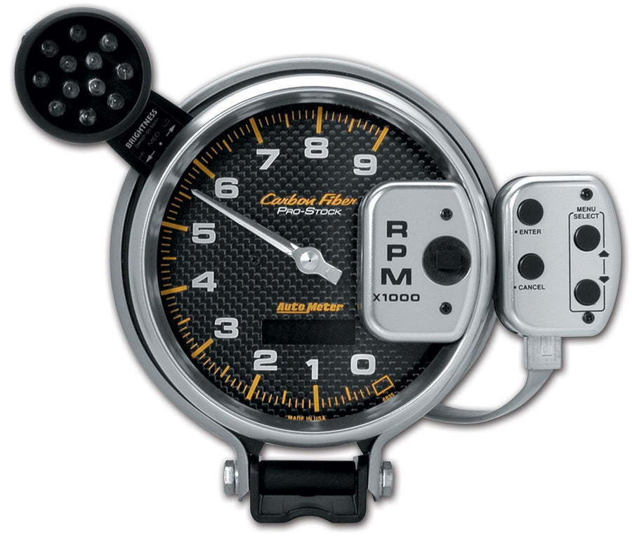 5" Auto Meter 6835 Tach Carbon Fiber Series 9K RPM