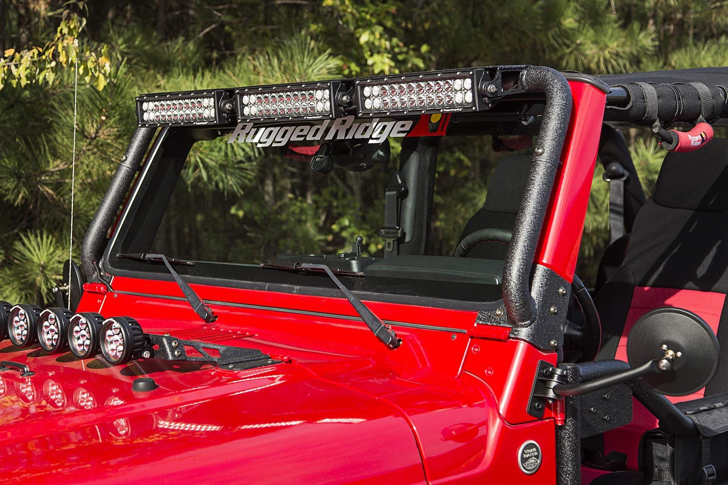 Windshield Mounted Rugged Ridge 11232.08 Light Bar; 97-06 Jeep Wrangler TJ/TJ