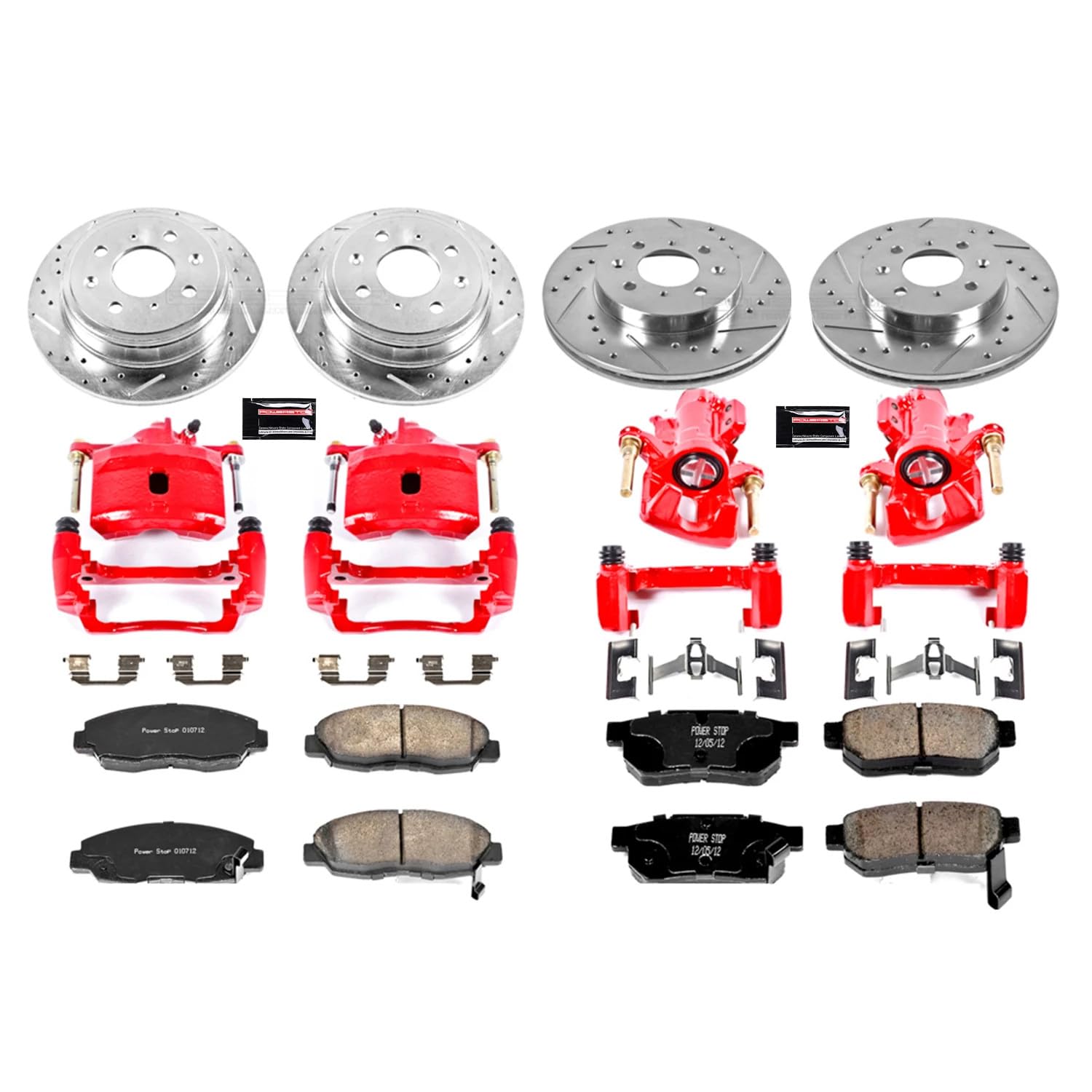 Power Stop 1-Click Performance Brake Kit with Caliper For Honda Civic KC696 2003-2005 [Model Specific]