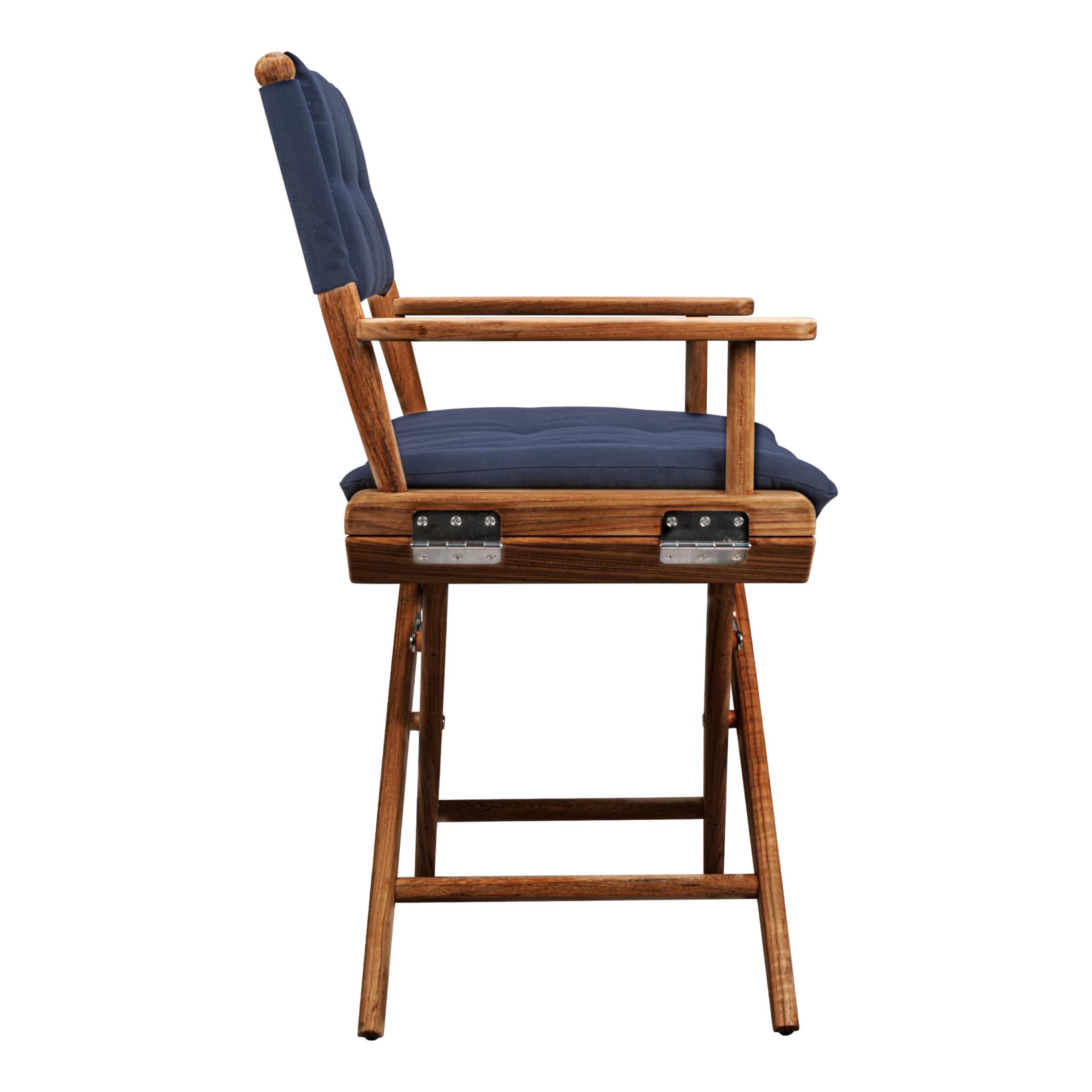 Teak Director's Chair Whitecap 61042 with Navy Cushion - 18"