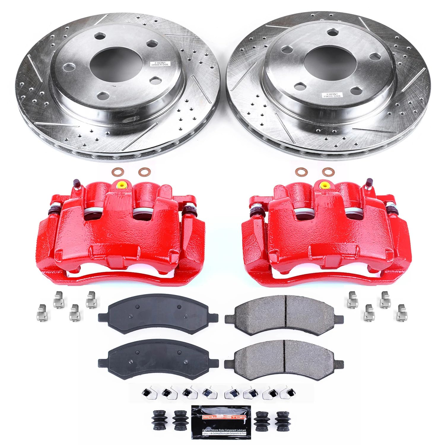 Power Stop Z23 Evolution Sport Brake Kit KC2193A (with Calipers) For Dodge Dakota 2009-2010, Ram Dakota 2011 [Model Specific]