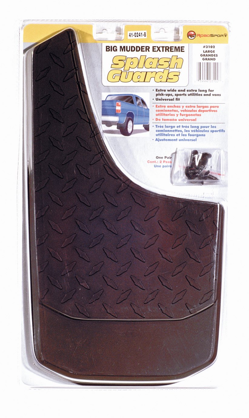 Large RoadSport 3102 Big Mudder Extreme Diamond Plate Design Rubber Splash Guard