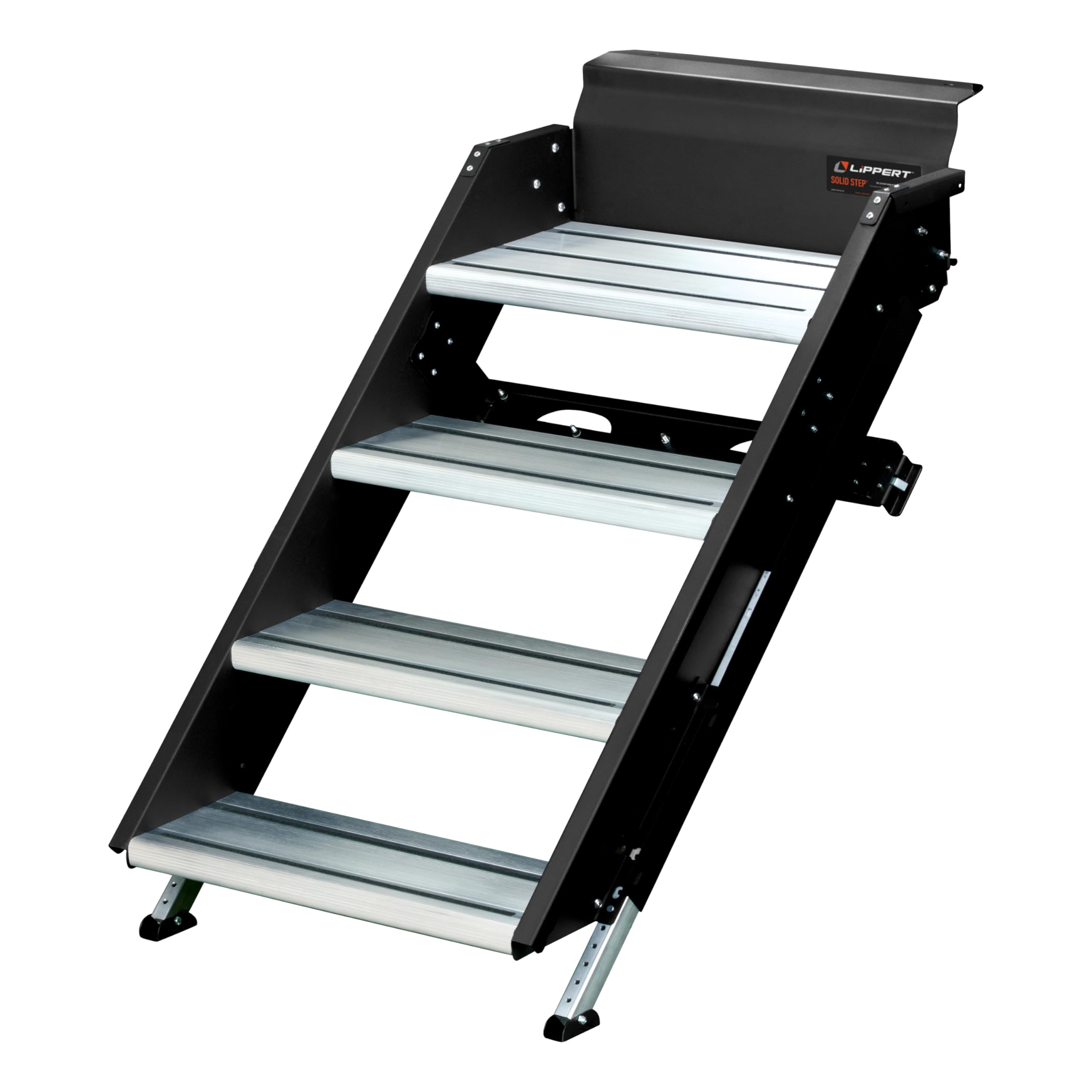 Lippert Components Quad Step Solid Step for RV and Travel Trailer Entry Doorway ,30 inch -791575 , Black