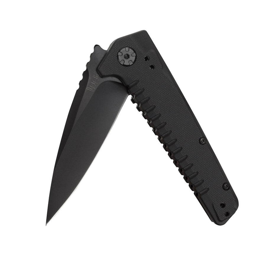 Fatback Kershaw Pocketknife, 3.5" 8Cr13MoV Steel Drop Point Plain Edge Blade, Tactical EDC, One-Handed Assisted Flipper Opening