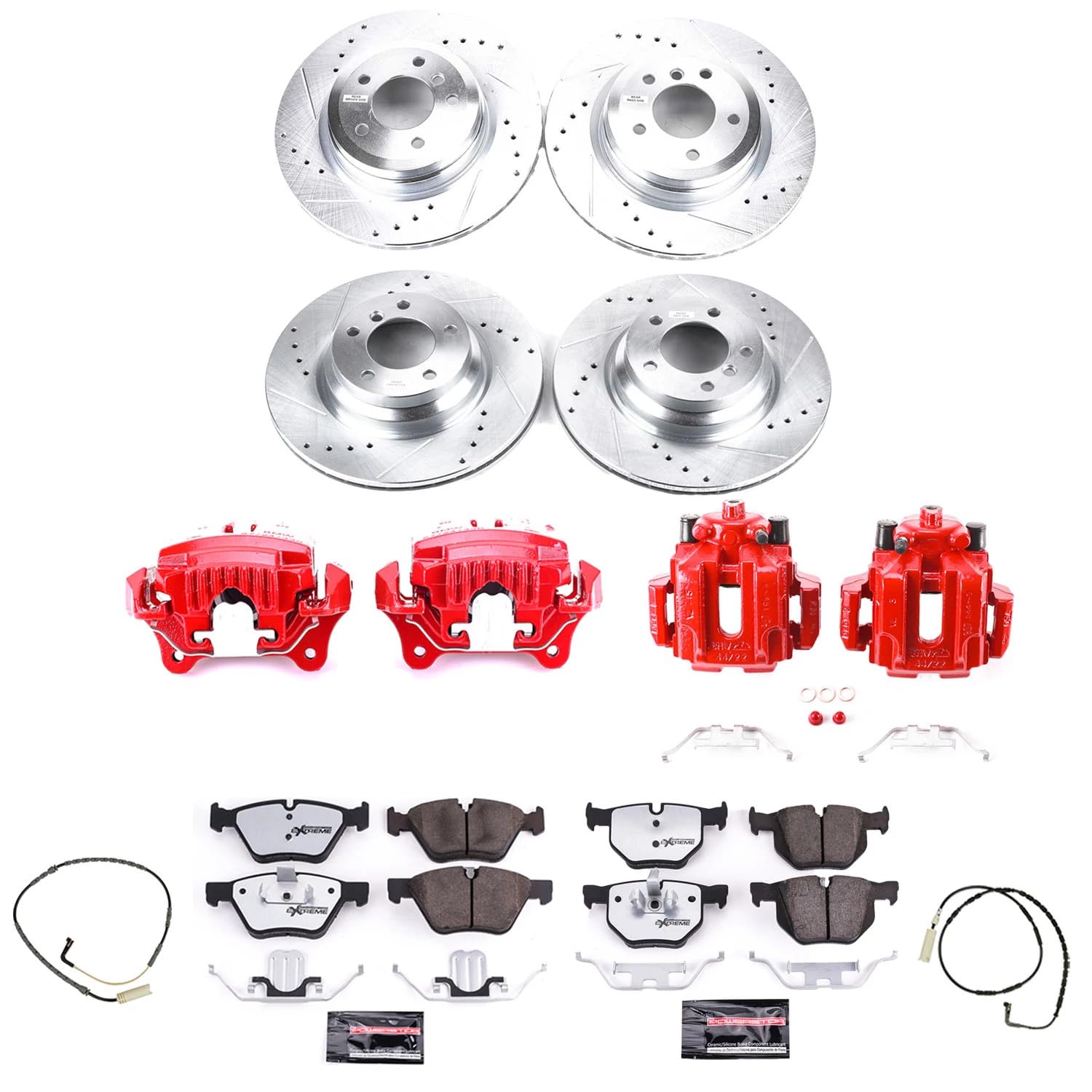 Power Stop Z26 KC5768-26 Front & Rear Street Warrior Brake Kit For BMW 330xi 2006 [Model Specific]