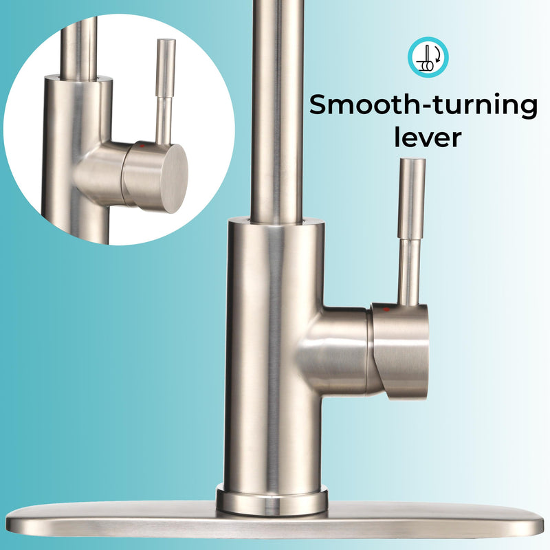 Dura Faucet Gooseneck Streamline RV Kitchen Faucet - Brushed Satin Nickel