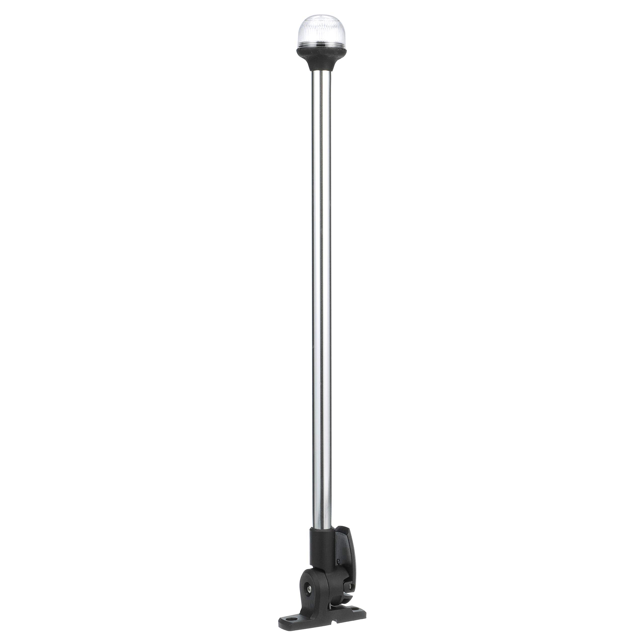 Attwood All-Round 5350-PA20-7 Incandescent Fold Down Navigation Light, Horizontal Mount, Black Base, 20-Inch