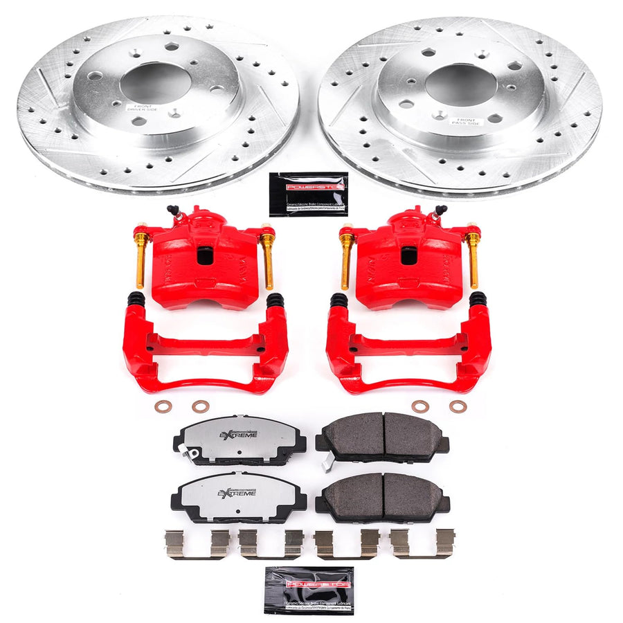 Power Stop Z26 KC1033-26 Front Street Warrior Brake Kit Honda For Honda Prelude 1992-1996 [Model Specific]