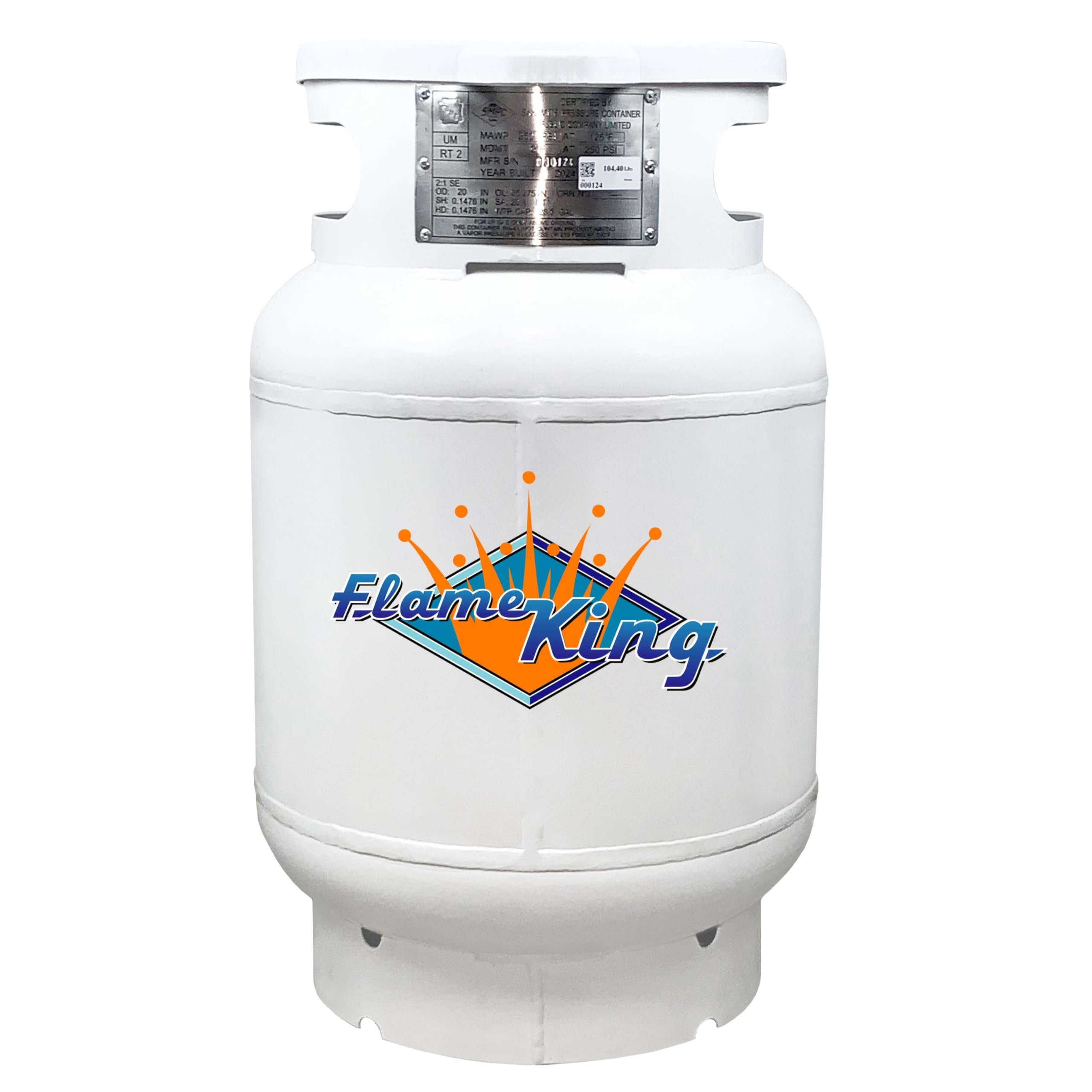 Flame King 100-Pound CYL100ASME ASME Propane Tank, Multi-Valves with Accurate Gas Level Gauge