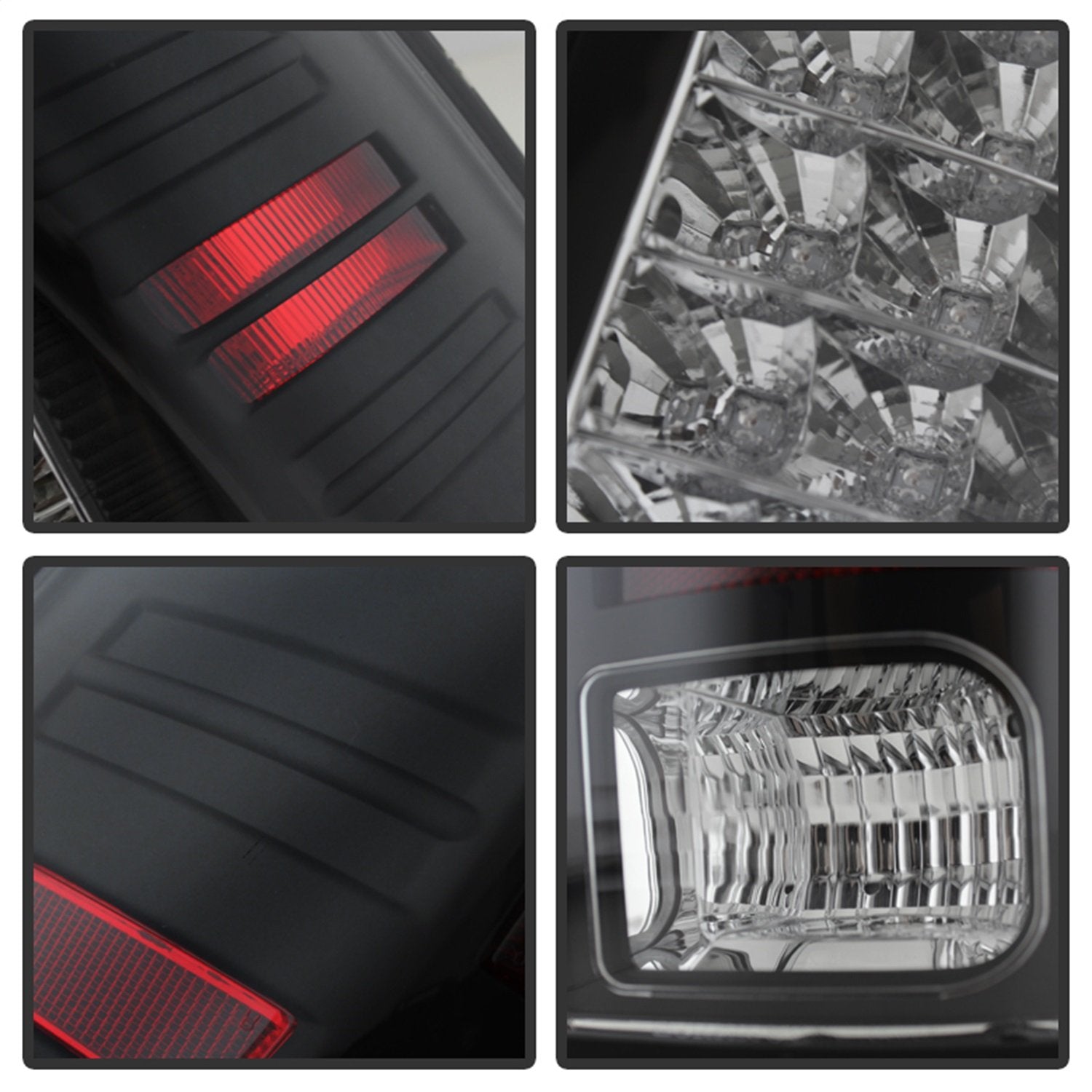 LED Tail Lights Black/Clear Spyder Auto 5077530
