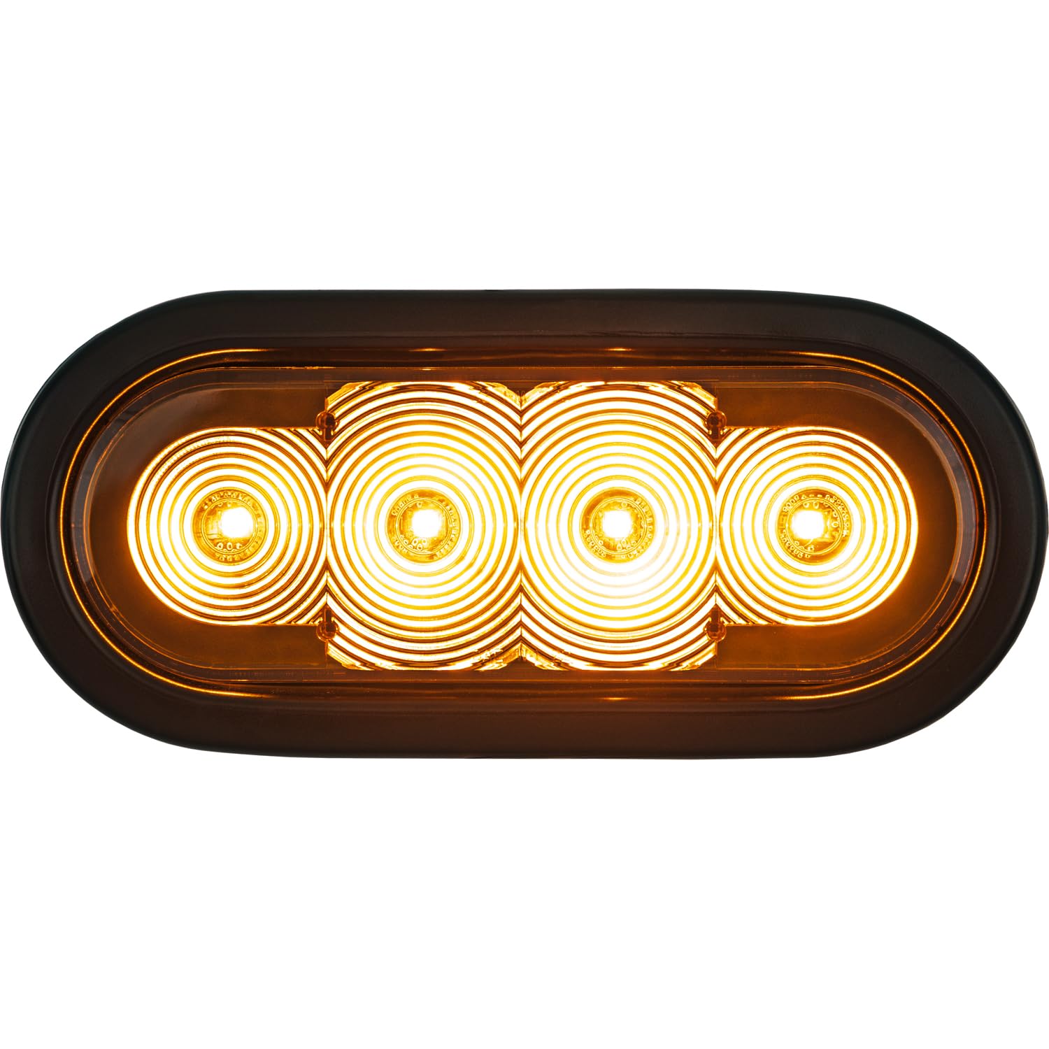 Buyers Products SL62AO - 6 Inch LED Oval Strobe Light for Emergency, Trucks & Trailer Lights – Amber LEDs with Amber Lens, SAE J595 Class 1, IP67 Waterproof, 12–24V, 5-Year Warranty