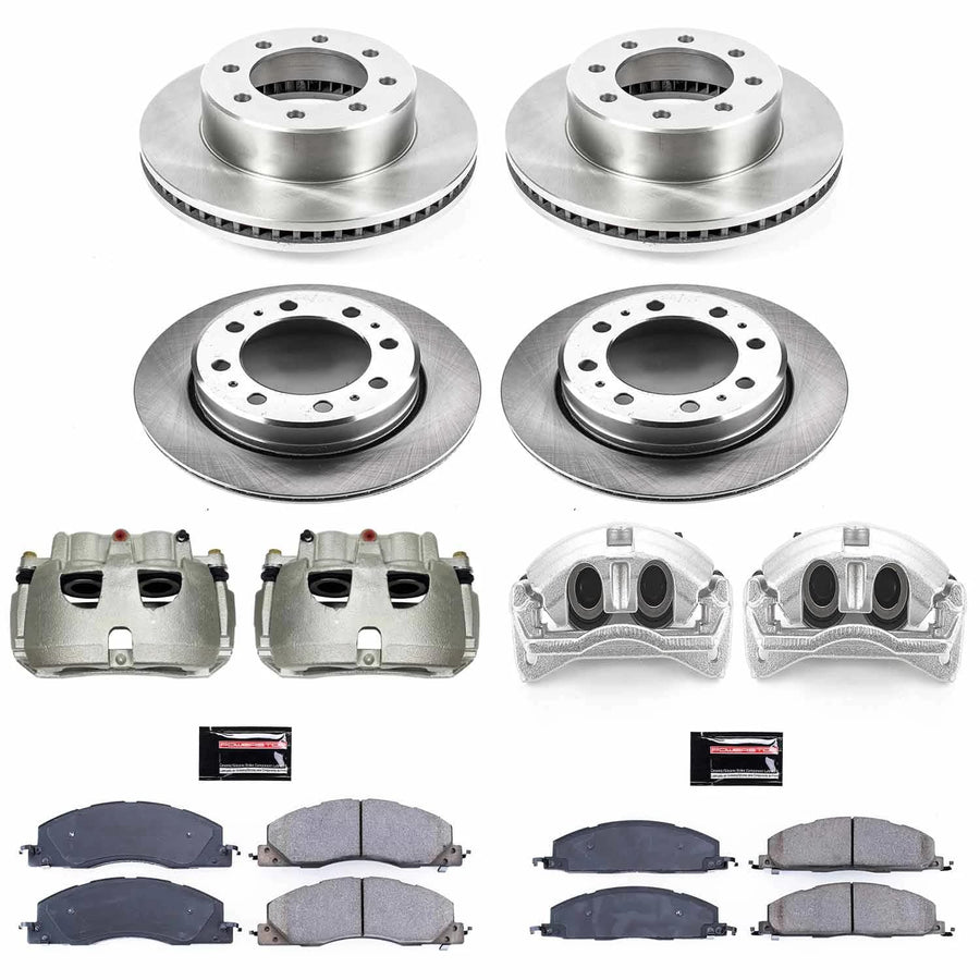 Power Stop KCOE7141A Replacement Autospecialty Front and Rear Brake Kit- Brake Rotors, Ceramic Brake Pads & Calipers For Ram 3500 2013-2018 [Model Specific]