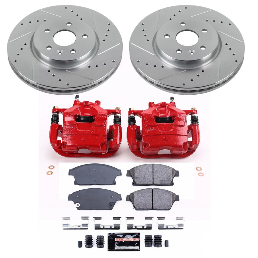 Power Stop Z23 Evolution Sport Front Brake Caliper Kit- Brake Pads, Brake Rotors and Brake Calipers For Chevrolet Trax 2015-2017 [Model Specific]