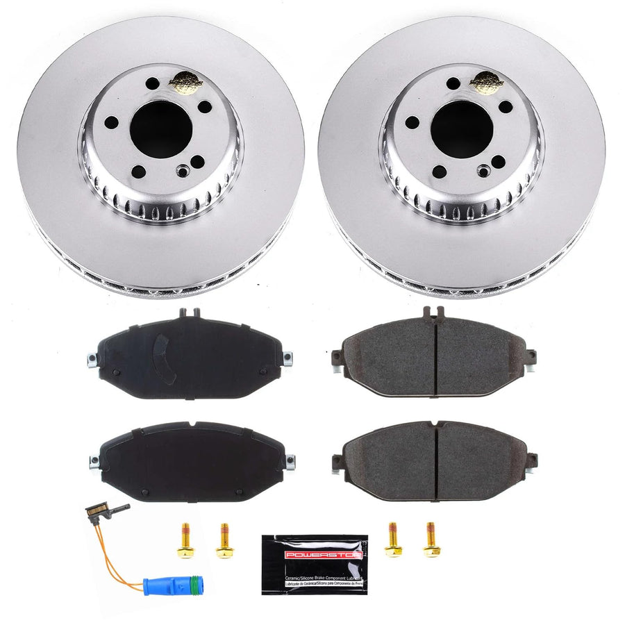 Power Stop CRK7963 Geomet Coated Front Brake Kit For Mercedes-Benz C300 2015-2021, Mercedes-Benz E300 2018-2019 [Model Specific]
