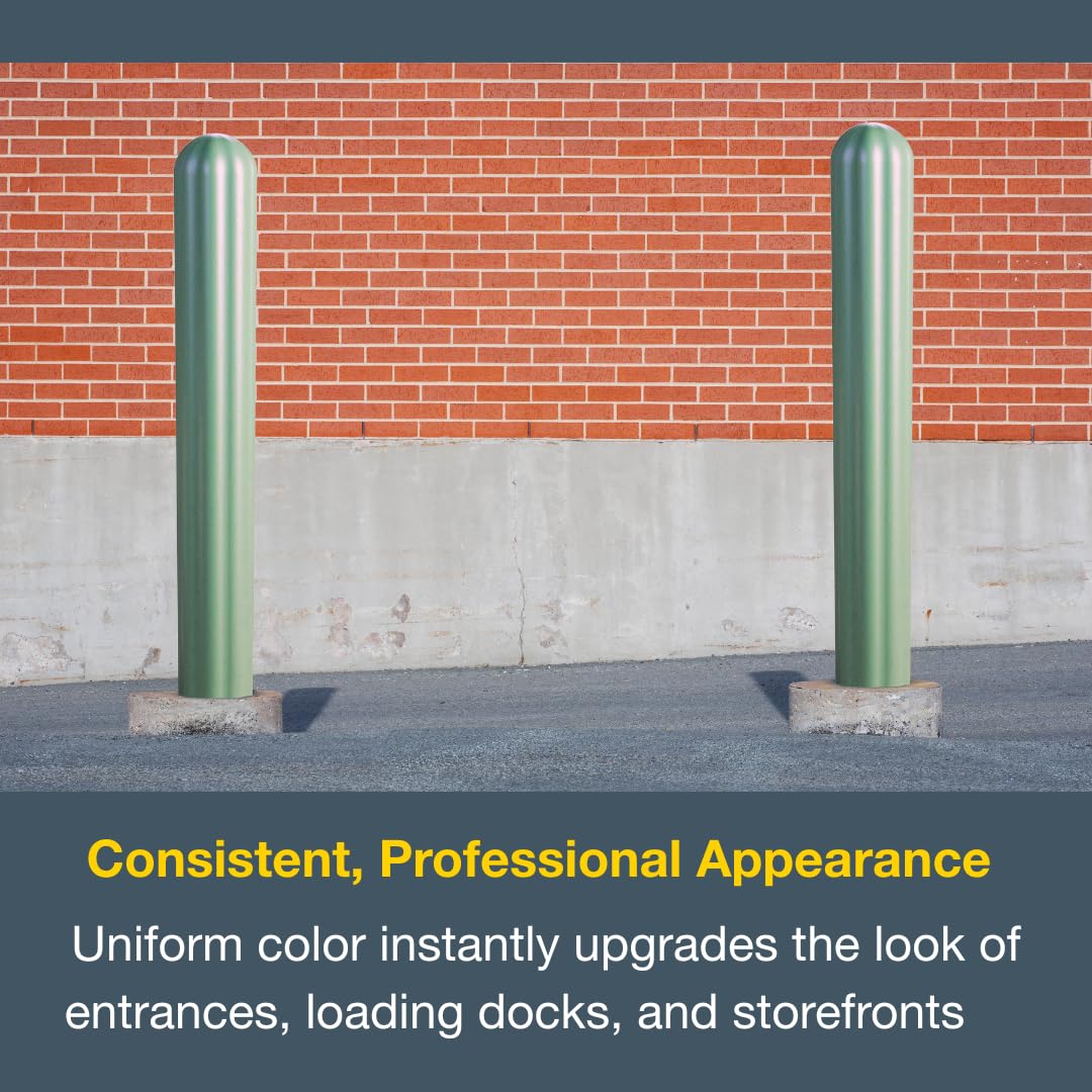 Bollard Covers Eagle for 4 Inch Poles - 56" Tall, Durable Fluted HDPE Plastic - Trimmable Green Bollard Post Sleeve for Parking Lots, Warehouses, and Loading Docks, 1732GN