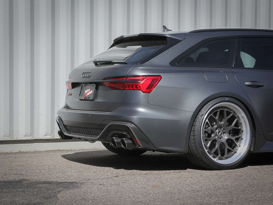 aFe Power 3 IN to 2-1/2 IN MACH Force-Xp Stainless Steel Cat-Back Exhaust System Carbon Fit Audi RS6 Avant 20-22 V8-4.0L (tt) 49-36448-C
