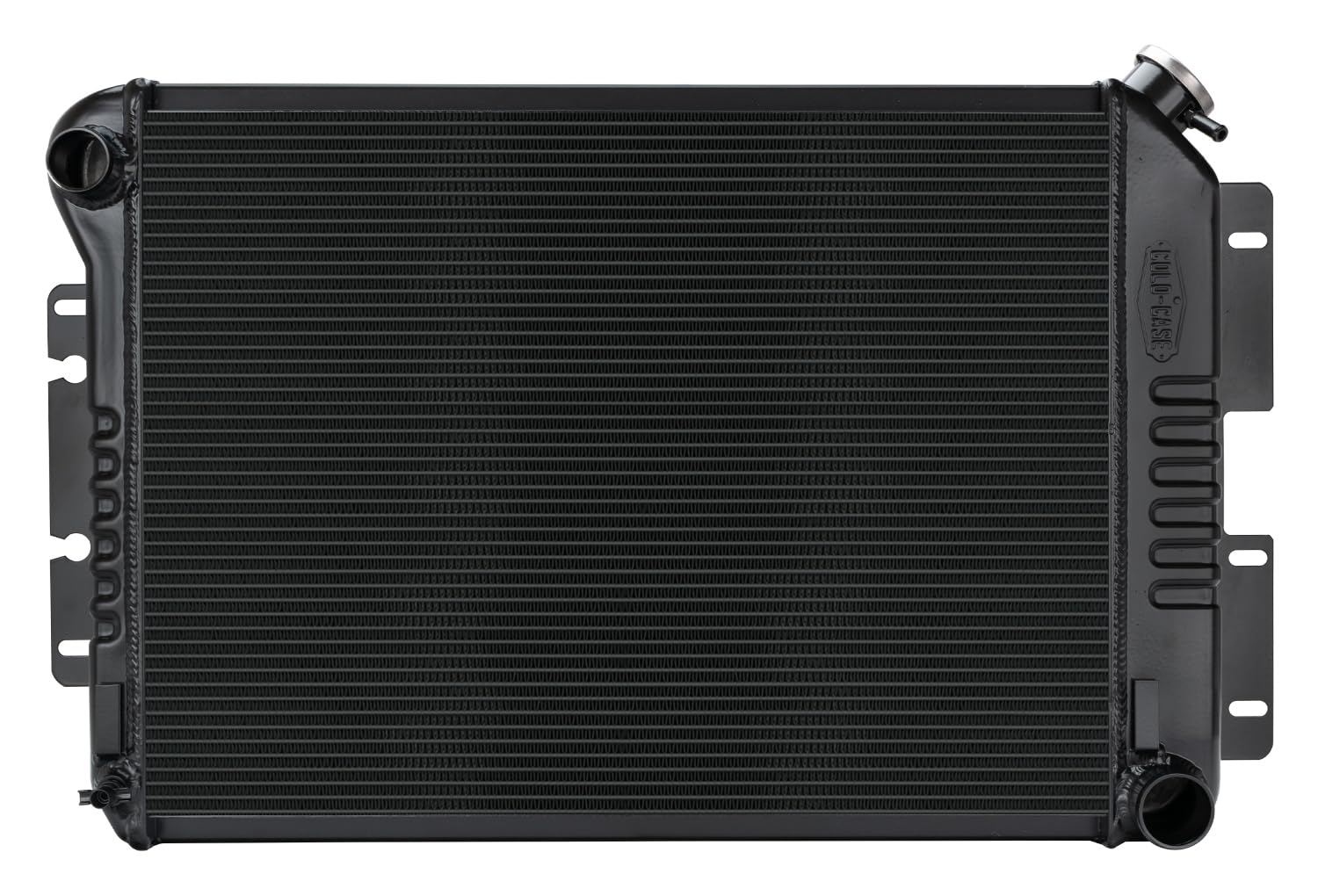 COLD - CASE Black Night Rider Series Cold Case Radiator, 27.5 in W x 18.5 in H x 3 in D, Driver Side Inlet, Passenger Side Outlet, Aluminum, Black Paint, Manual