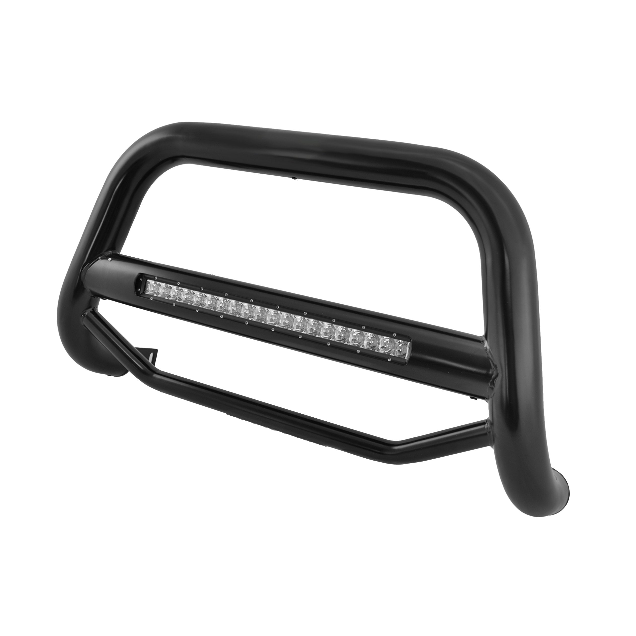 MAX Black Horse Beacon Bull Bar No Skid Plate Black Compatible with 2008-2012 Nissan Pathfinder-MAB-NIC6105B