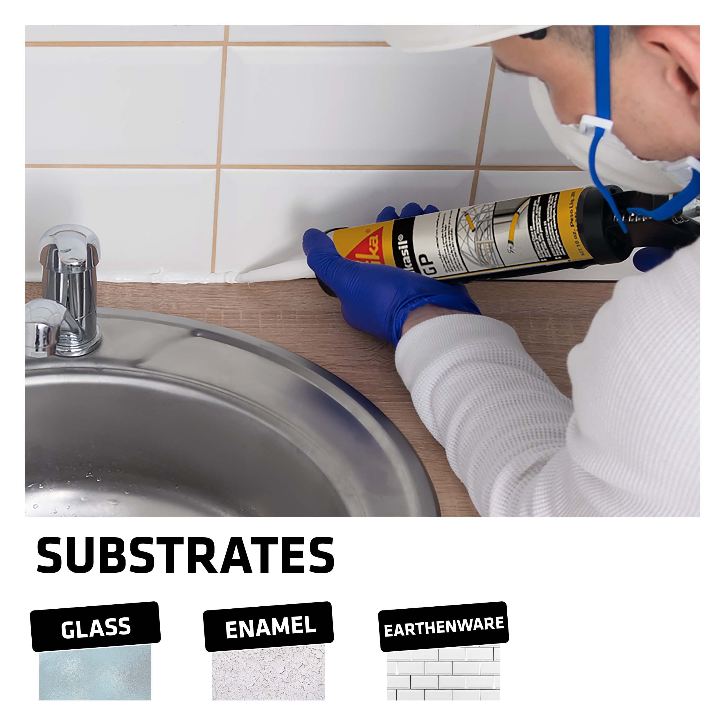 Black Sikasil-GP General Purpose Acetoxy Silicone Sealant 295ml Cartridge