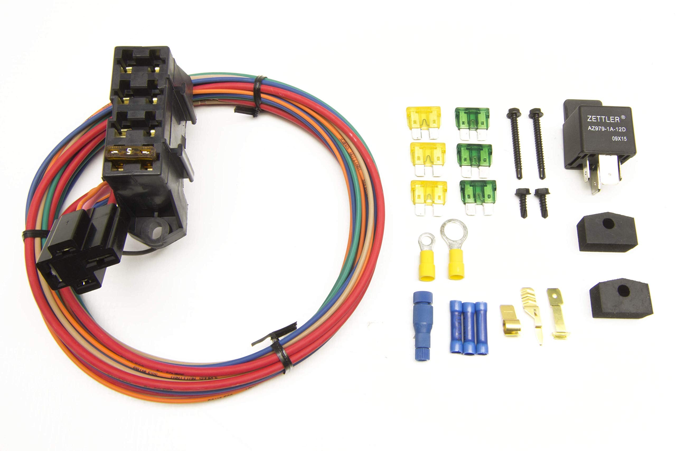 70114 Painless Performance Cirkit Boss Heavy-Duty Auxiliary Fuses Block, 3 Ignition-Hot Circuits
