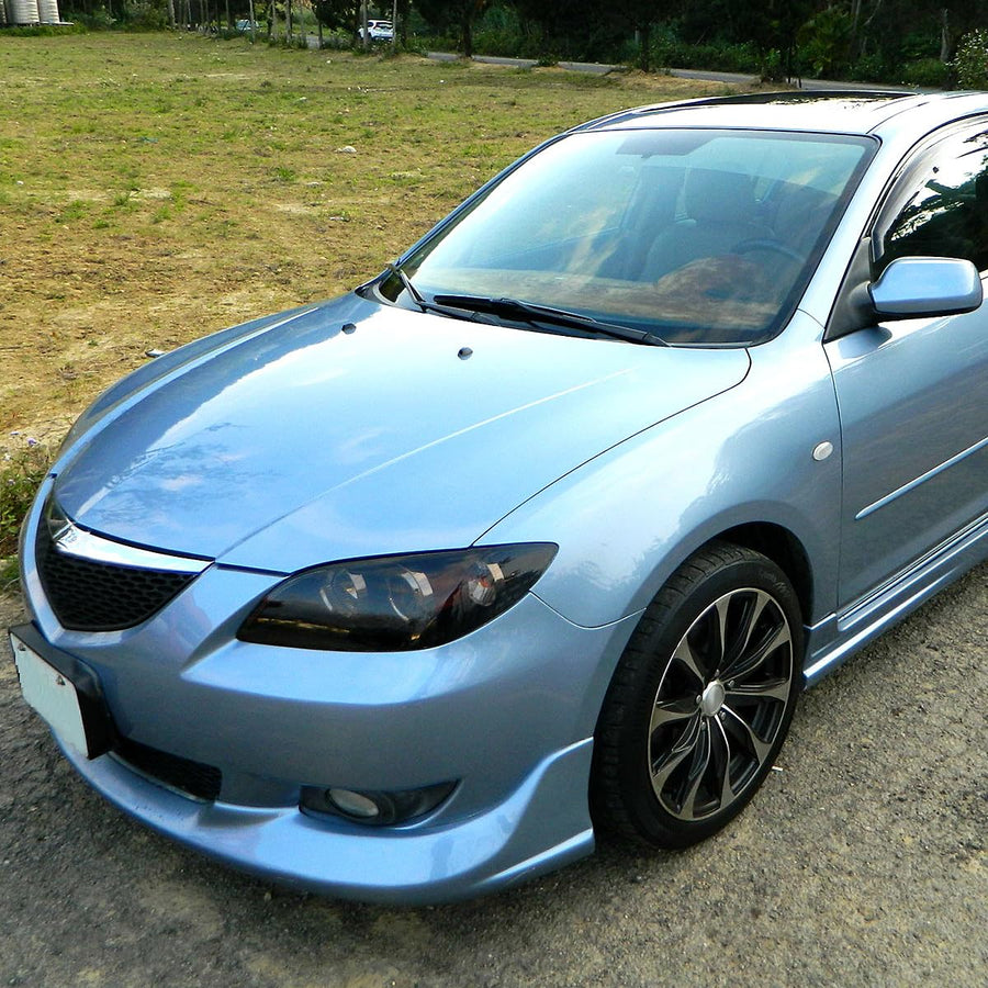 Chrome Smoke Halogen Projector Headlights SPEC-D TUNING Compatible with 2004-2009 Mazda 3 4Dr Sedan, Left + Right Pair Headlamps Assembly