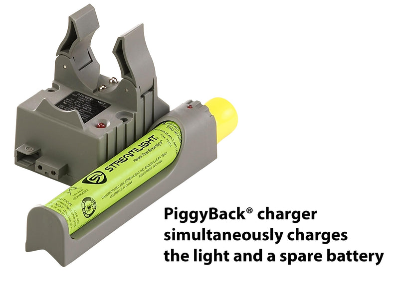 Streamlight Stinger 425-Lumen LED Bright Rechargeable Handheld Flashlight with 120V AC/DC 1-Piggyback Holder, Black