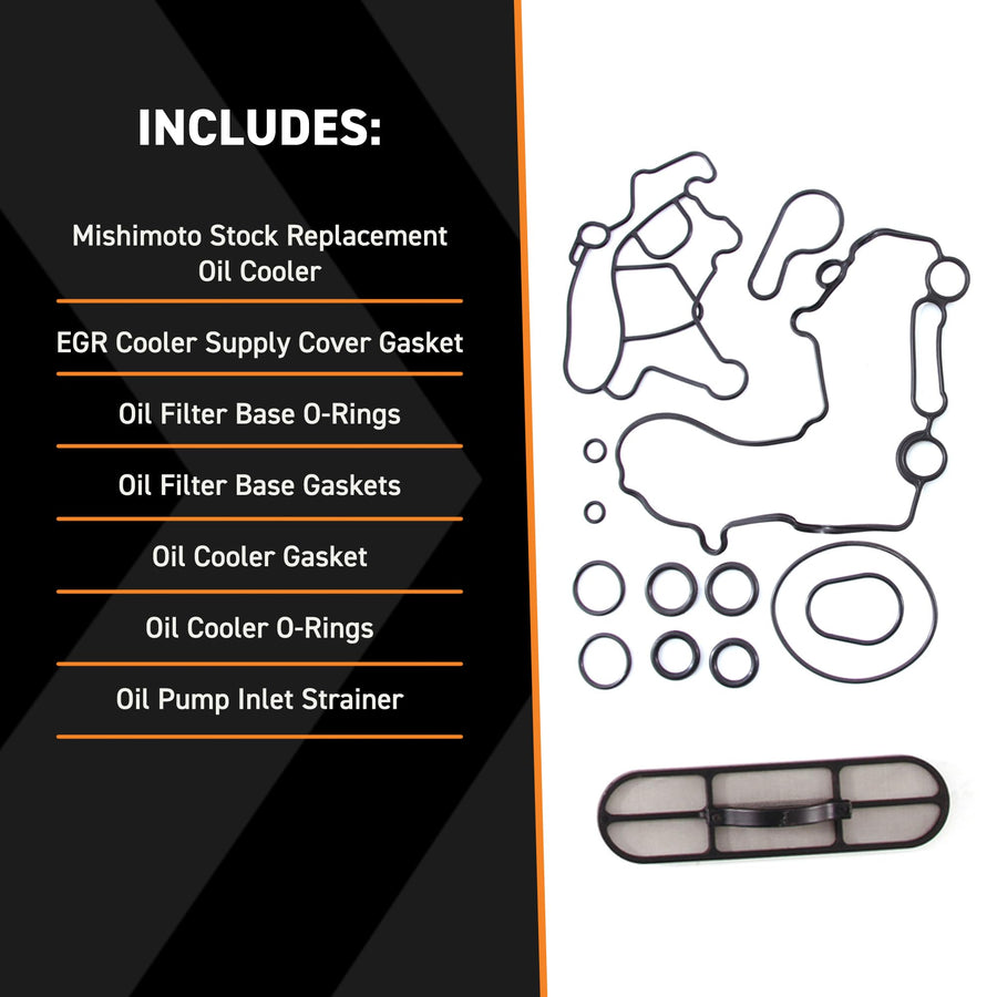 Mishimoto Replacement MMOC-F2D-03 Oil Cooler, Compatible with Ford Powerstroke 6.0L, 2003-2007