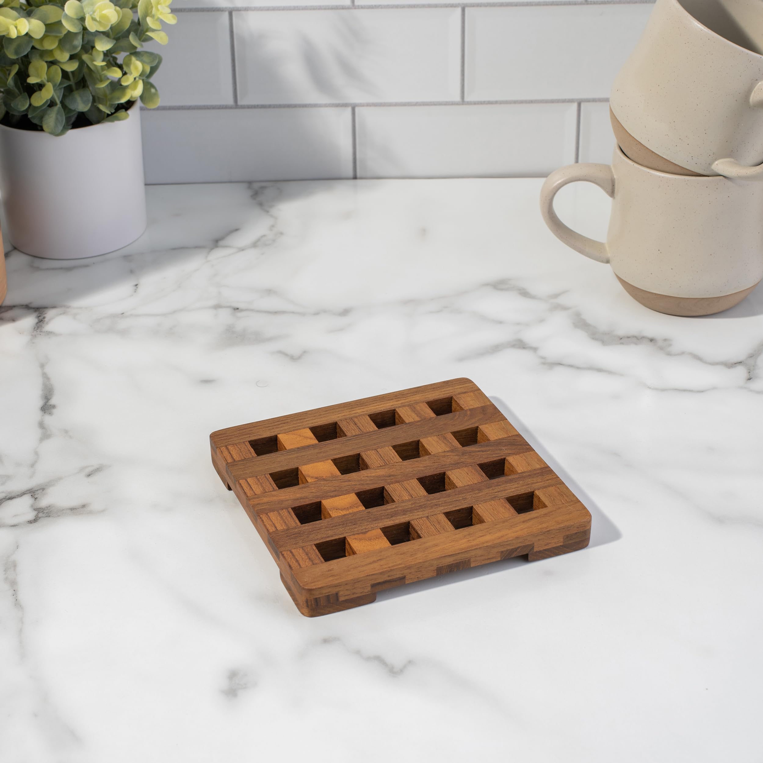 Whitecap 62420 Teak Small Square Trivet - 6" Whitecap