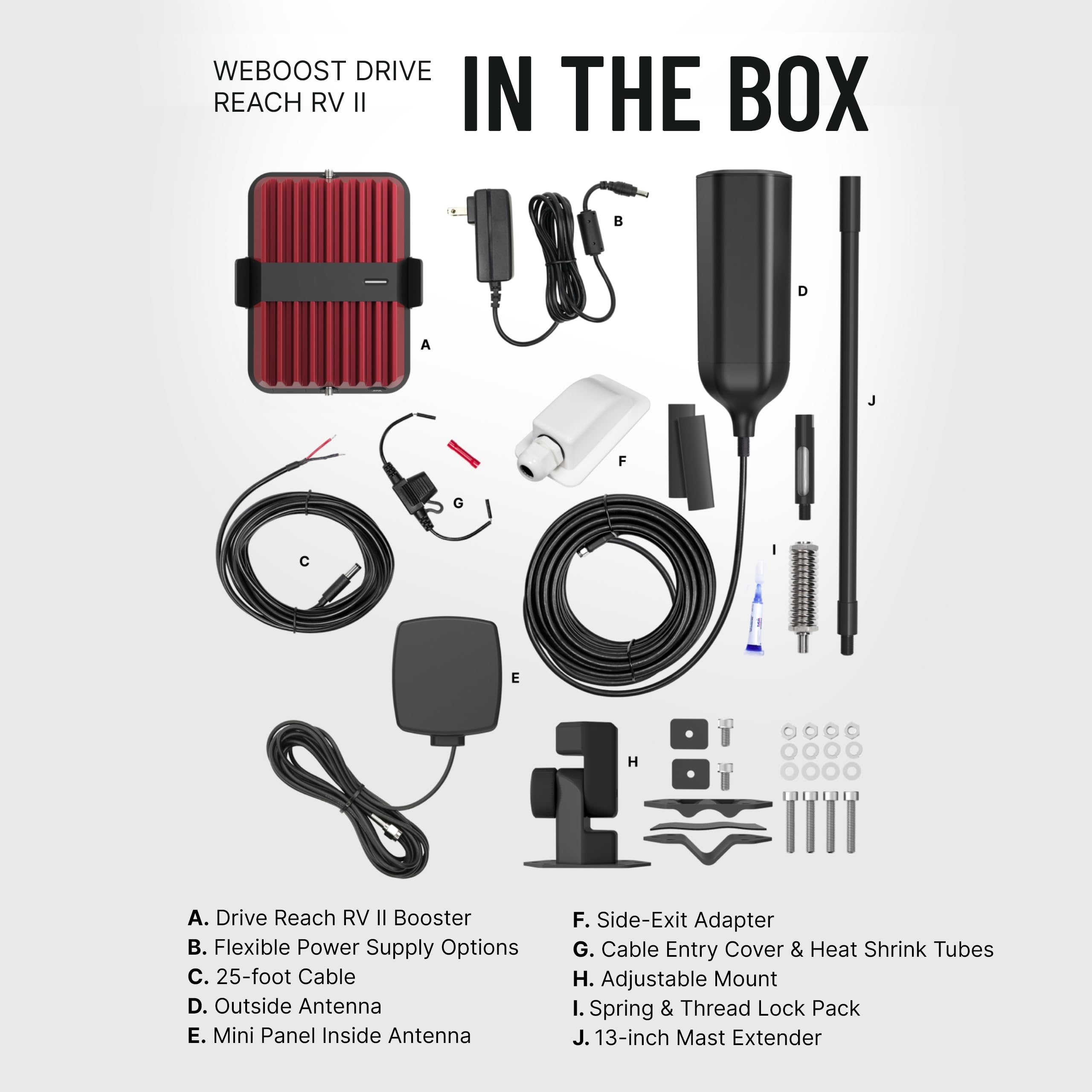 weBoost Drive RV Reach II- Cell Phone Signal Booster kit | Boosts 4G LTE & 5G for All U.S. Carriers - Verizon, AT&T, T-Mobile & More | Made in The U.S. | FCC Approved (Model 474061)