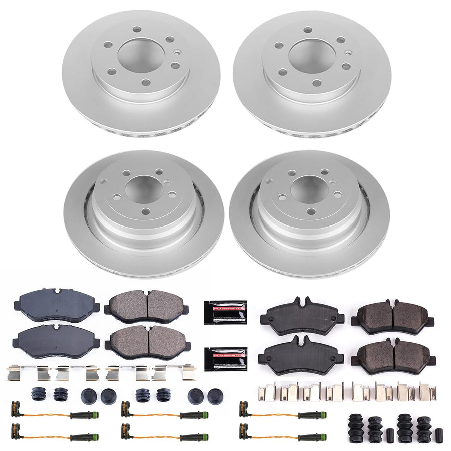 Brake Kit PowerStop For Sprinter 2500 2007-2008, Freightliner Sprinter 2500 2007-2008 [Model Specific] - Z17 Front and Rear Geomet Coated Disc Rotors & Ceramic Brake Pads Replacement, CRK8449