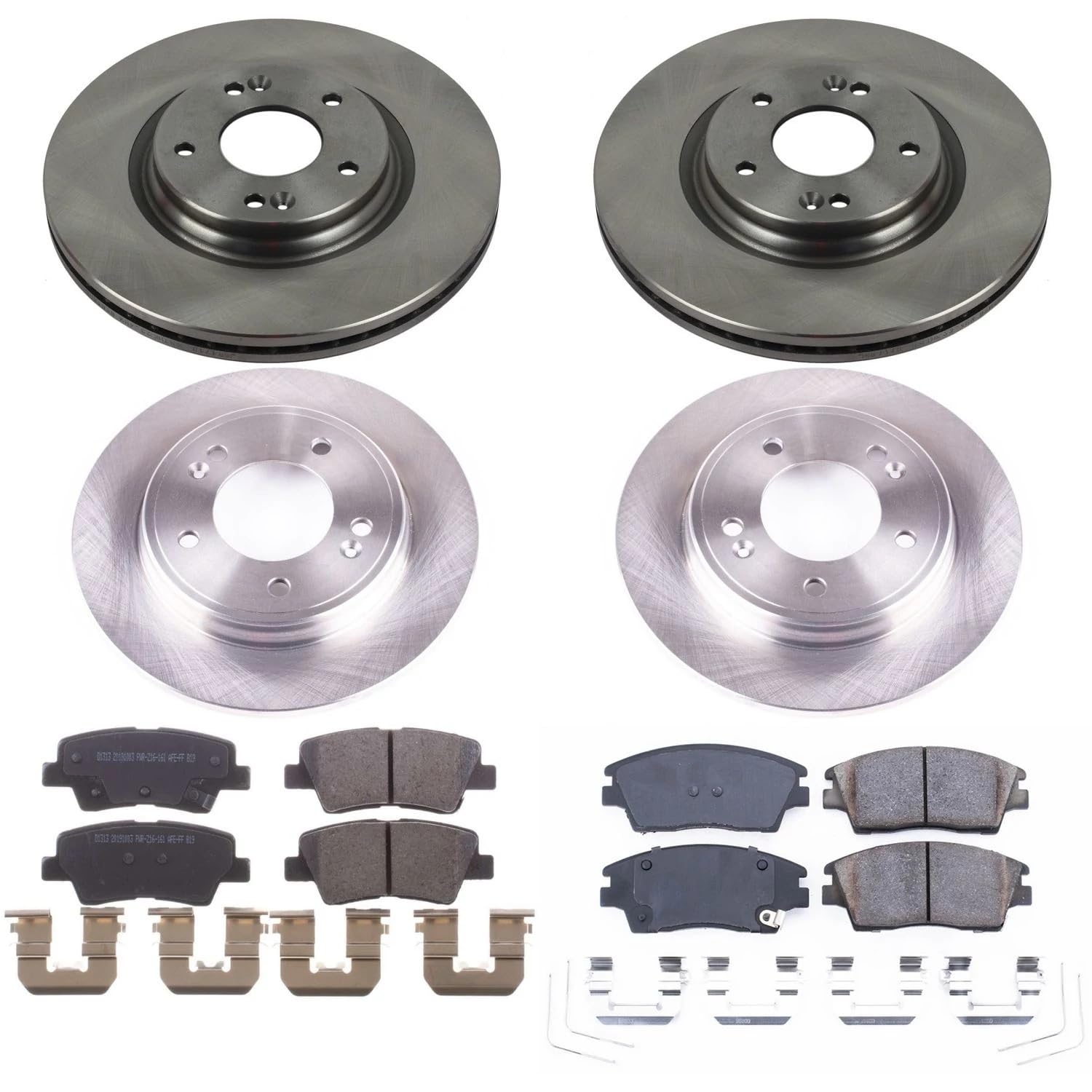 Power Stop KOE8285 Replacement Brake Kit-OE Front and Rear Brake Rotors & Ceramic Pads For Hyundai Elantra 2017-2020 [Model Specific]