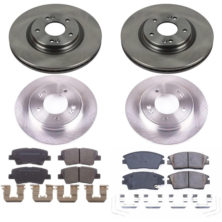 Power Stop KOE8285 Replacement Brake Kit-OE Front and Rear Brake Rotors & Ceramic Pads For Hyundai Elantra 2017-2020 [Model Specific]