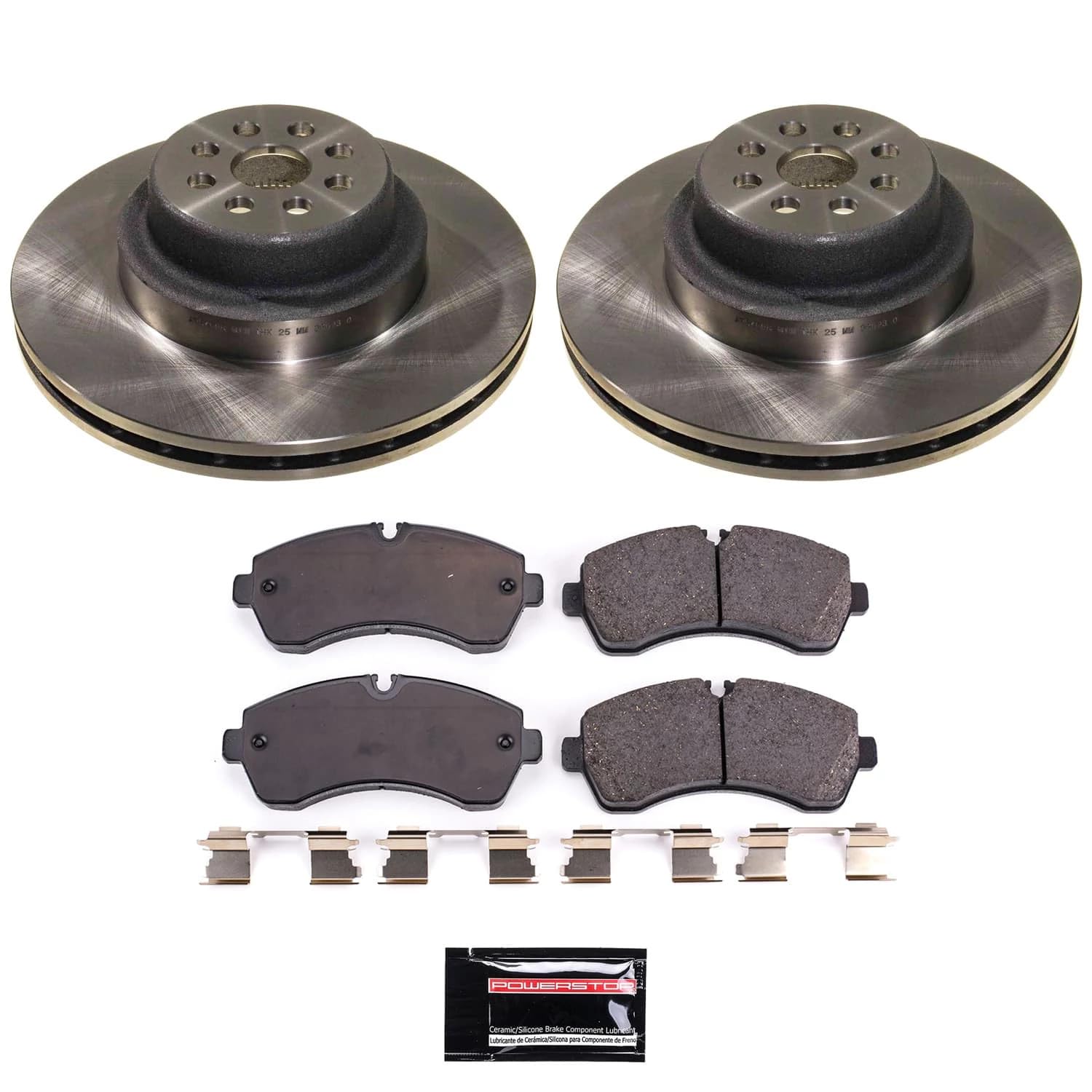 POWERSTOP Autospecialty Front Stock Replacement Brake Pads and Rotors Brake Kit For Workhorse Custom Chassis W42 2006-2012, Workhorse W42 2006-2011 [Vehicle Specific]