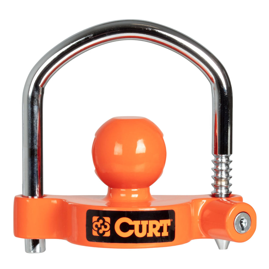 CURT 23090 Trailer Coupler Lock Universal, Bright Orange, Fits Couplers with 1-7/8", 2" or 2-5/16" Ball Diameter