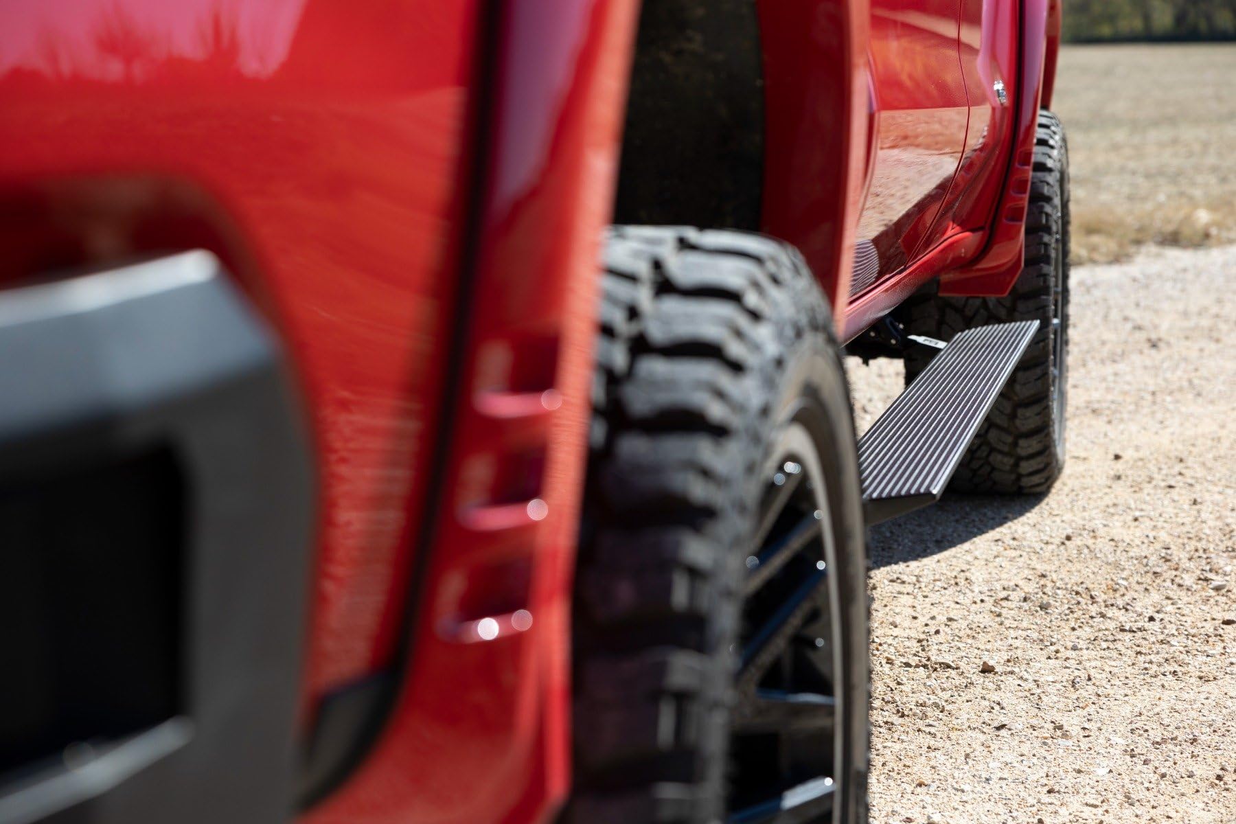 Rough Country Power Running Boards with LED Step Lights for GMC Sierra & Chevy Silverado 1500/2500HD/3500HD (2019-2025) Double Cab - Dual Motor Electric Powerstep Board & Retractable Truck Steps