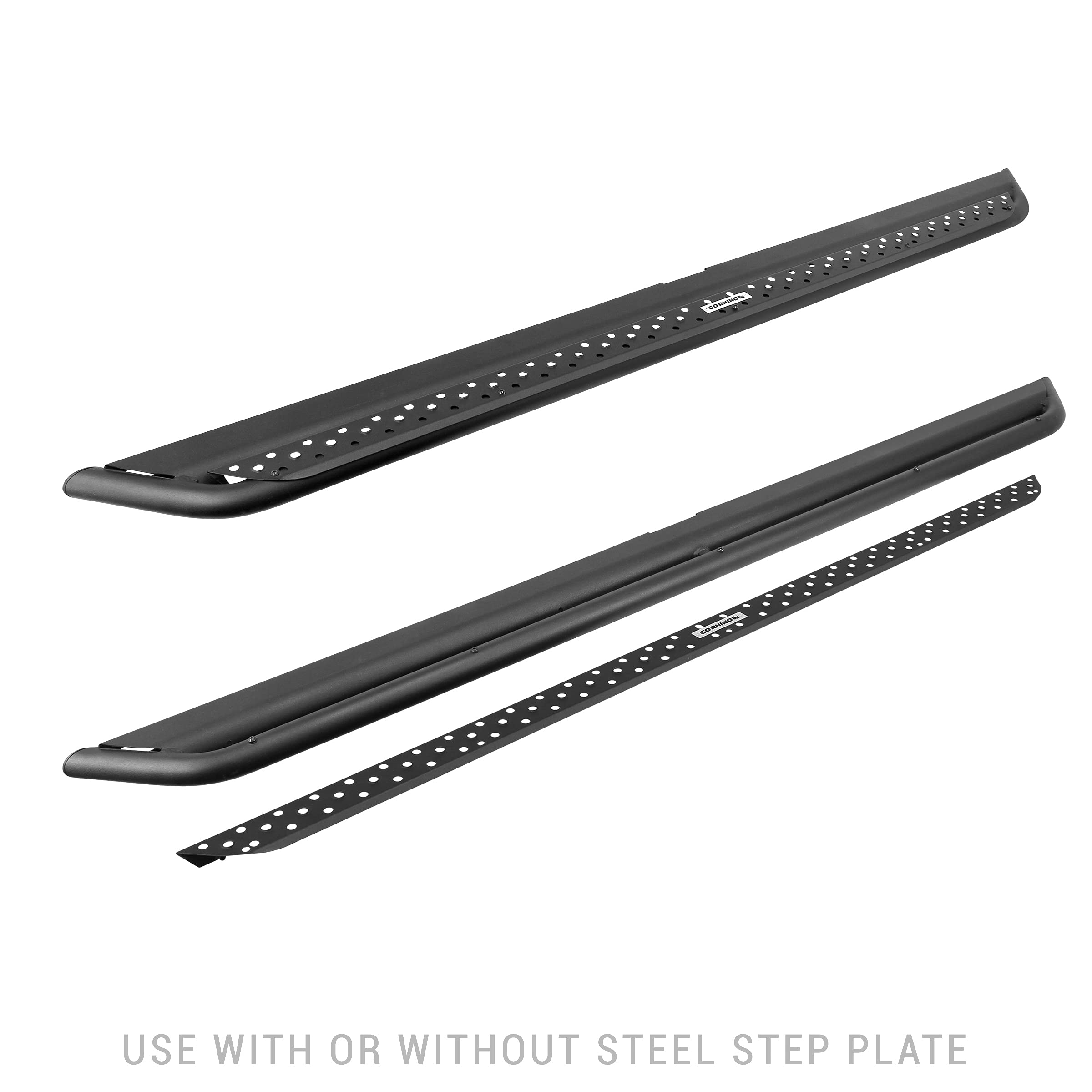 Dominator Xtreme DSS Sidestep & Brackets Go Rhino | Mild Steel, Textured Black | DSS4129T | Fits 2021-2025 Ford Bronco 2-Door (Excludes Bronco Sport)