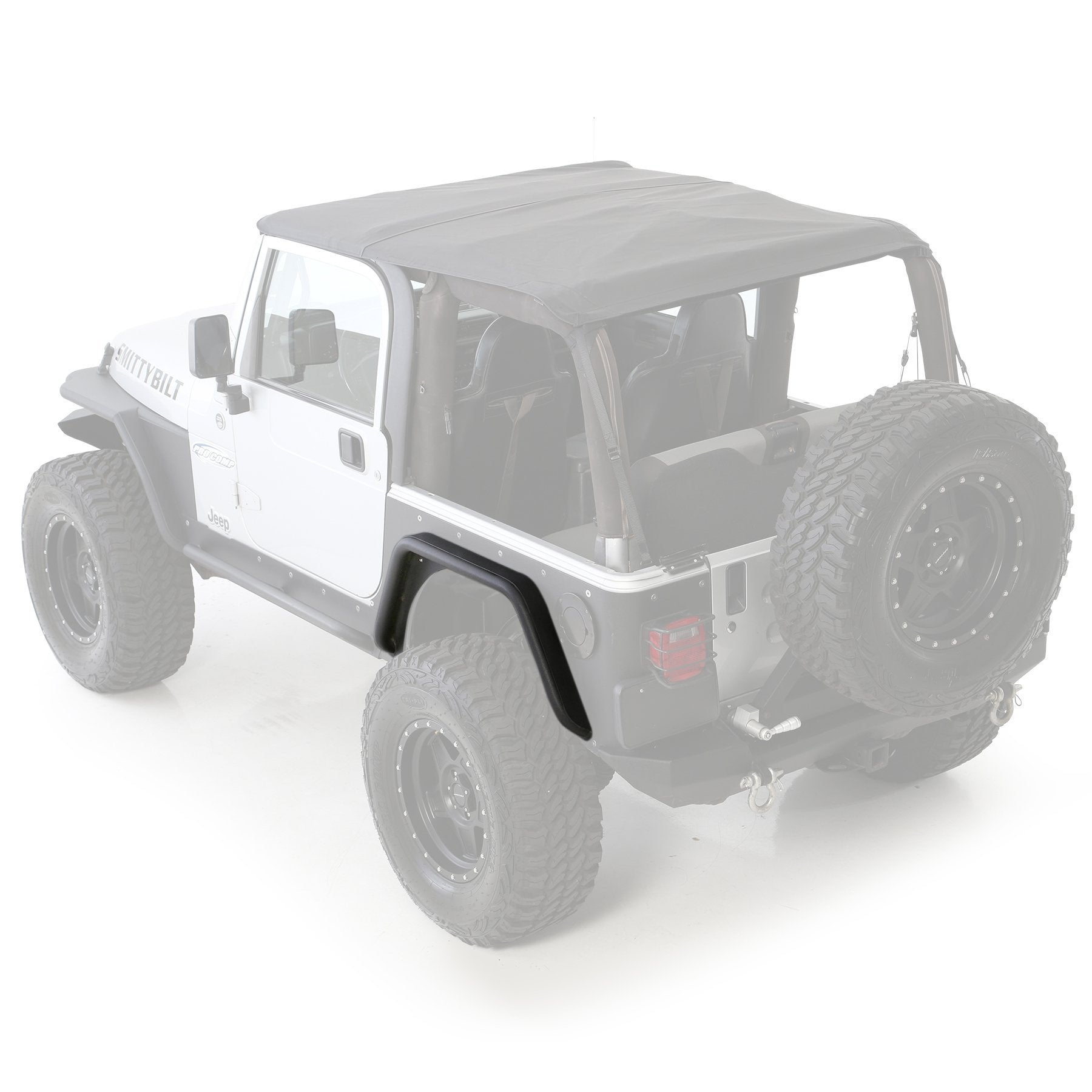 XRC Smittybilt Rear Bolt-on Flares for TJ - 76875, Textured Black