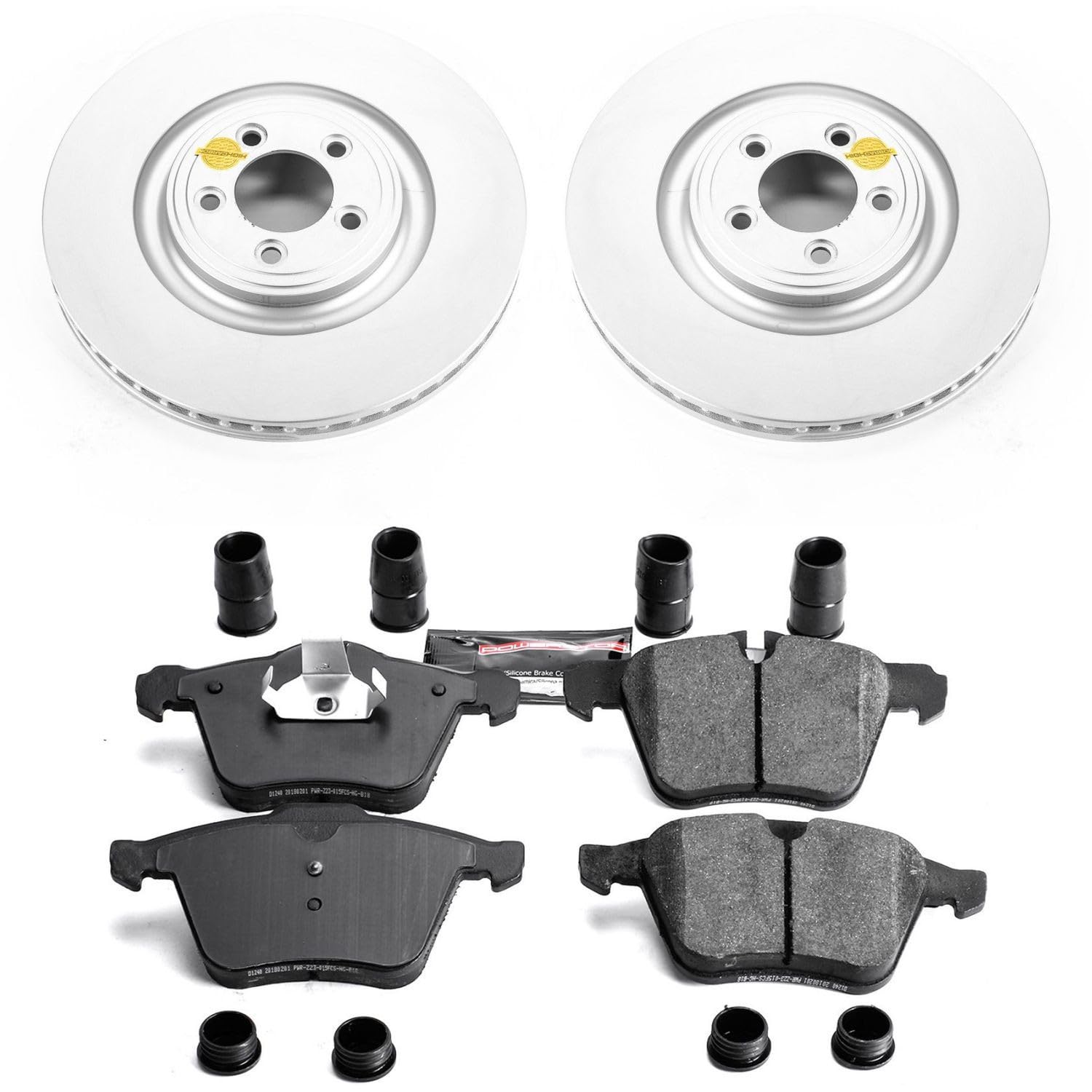 Coated Brake Rotor and Ceramic Brake Pads Power Stop CRK5638- Front