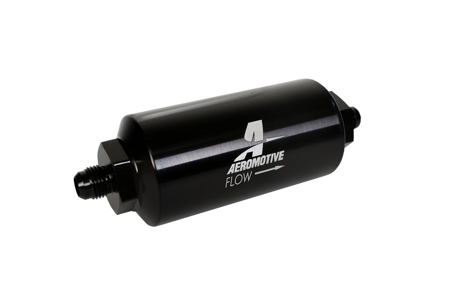 Inline Fuel Filter Element Aeromotive 12345, 10 Micron Rating, Microglass Media, Male AN-06, Port, 2" OD