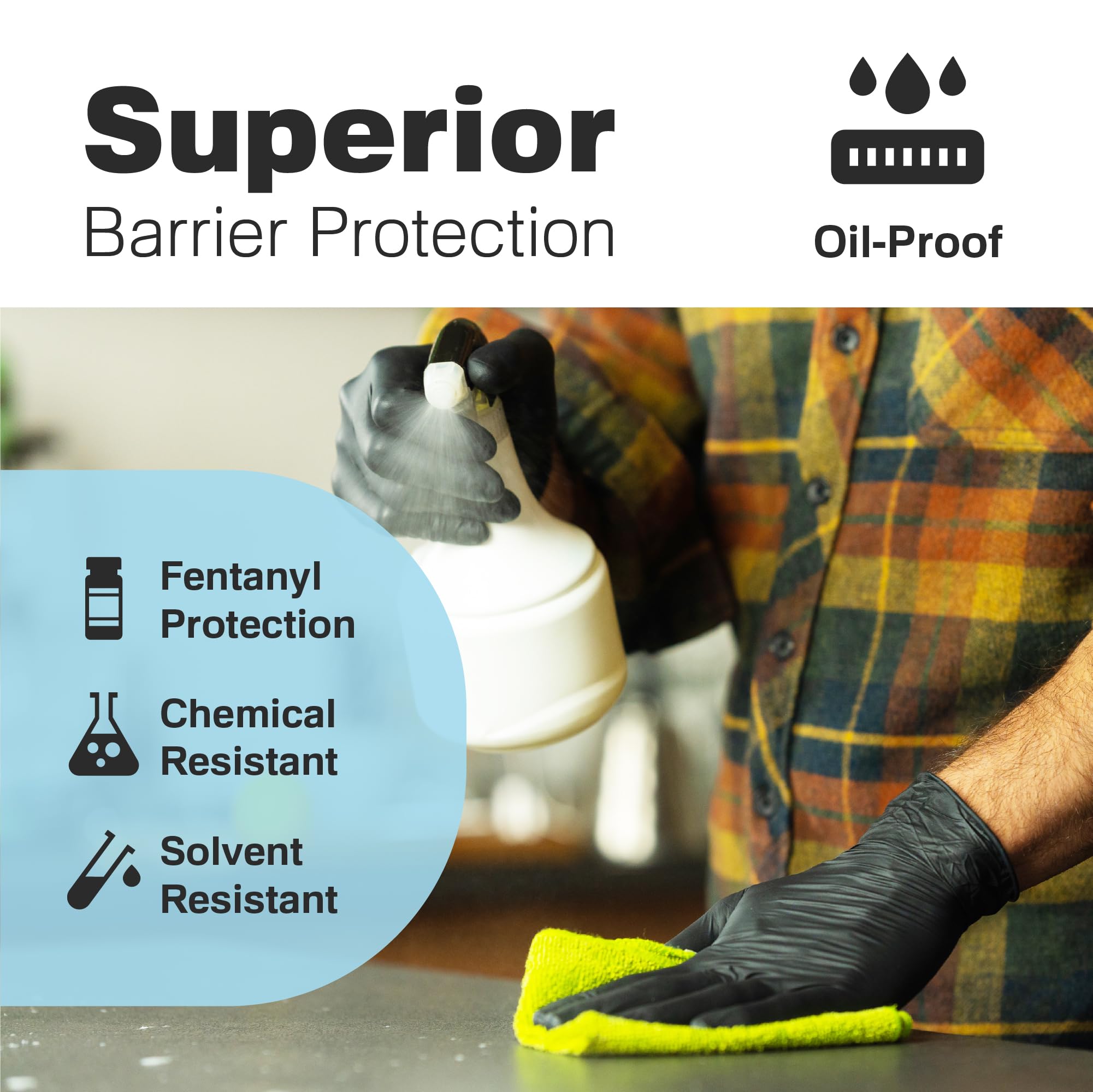 5.5 Mil Raxwell Black Nitrile Gloves - Heavy Duty Mechanic Glove - Disposable Food Prep & Kitchen Gloves - Latex-Free Powder-Free Chemical-Resistant - XX-Large, Pack of 90