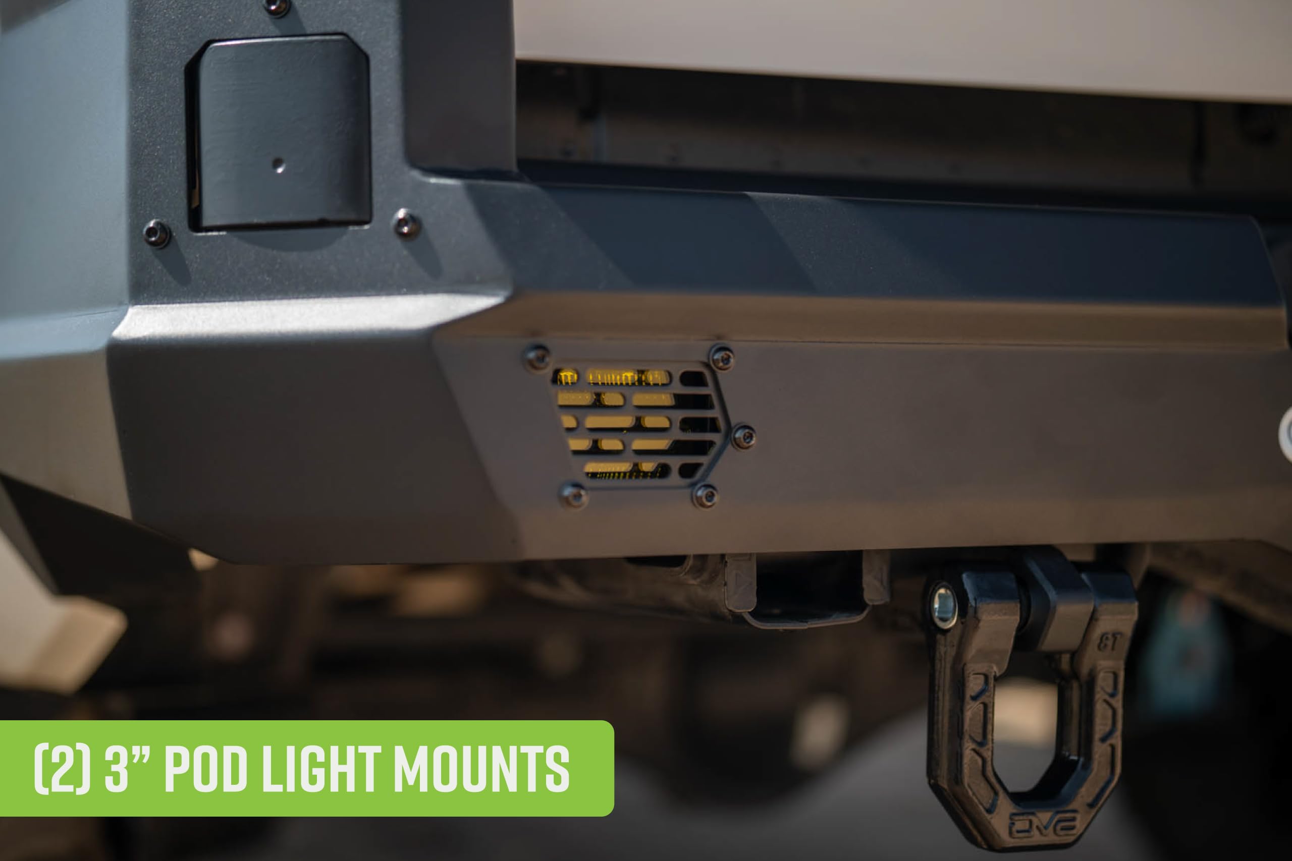 Offroad DV8 Spec Series Rear Bumper for 2024-2025 Toyota Tacoma | Full-Width Design | (2) 3" Pod Light Mounts | Retains OEM Rear Sensors & Blind Spot Monitoring | Powder Coated | Steel Construction