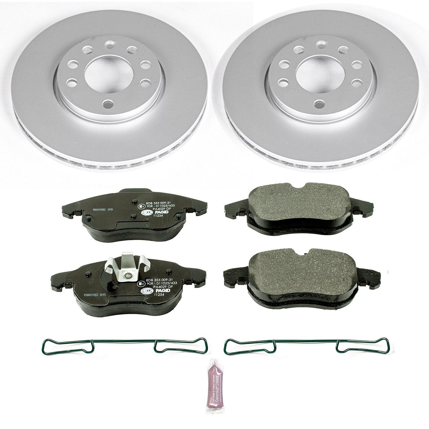 Power Stop ESK978 Euro-Stop Front Brake Kit For Saab 9-3 2003-2011, Saab 9-3X 2010-2011 [Model Specific]