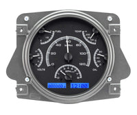 Dakota Digital VHX System Analog Dash Gauges Black Alloy Blue Backlighting Compatible with 1966-77 Ford Bronco