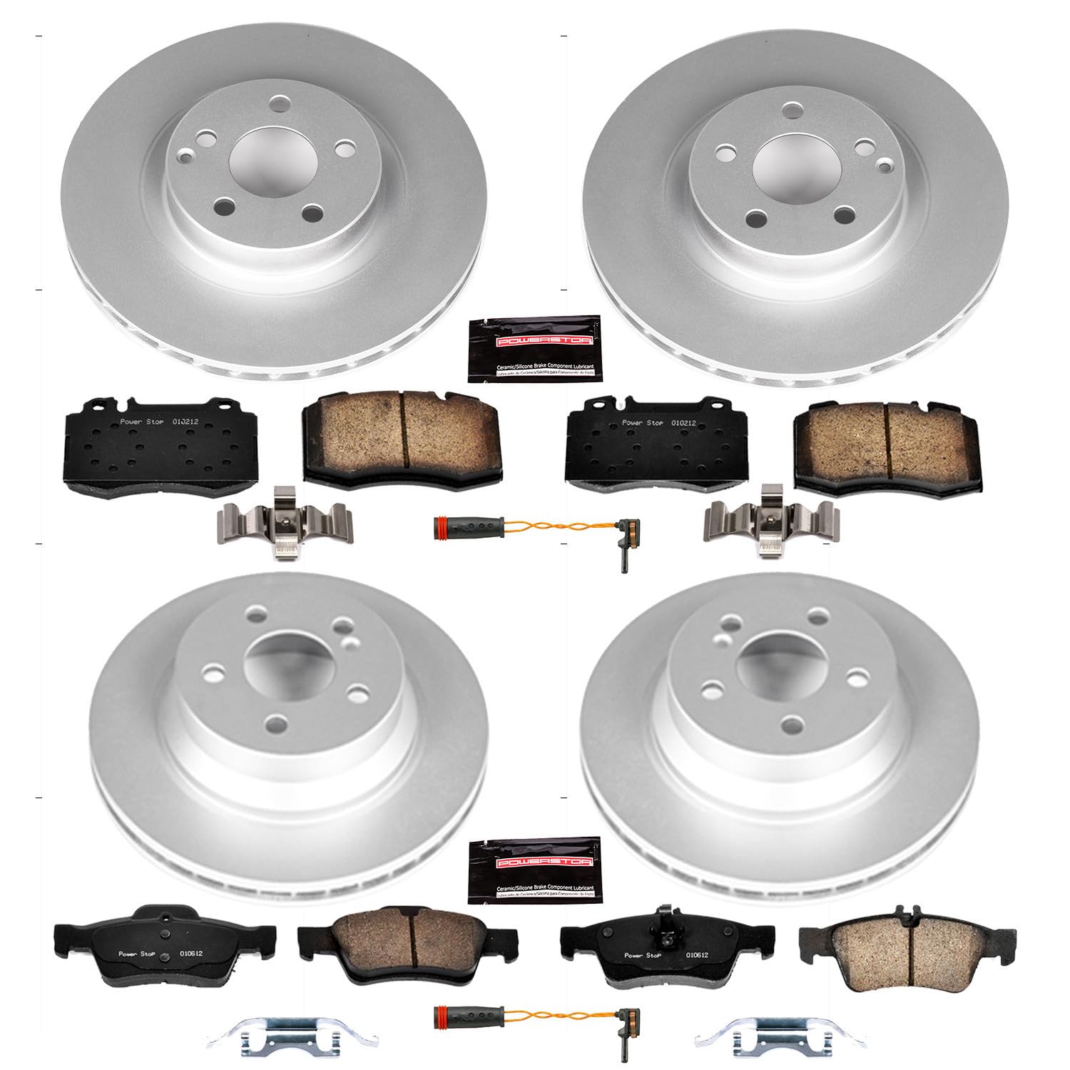 Power Stop CRK6600 Z23 Evolution Geomet Coated Brake Kit Front and Rear For Mercedes-Benz E550 2007-2009 [Model Specific]