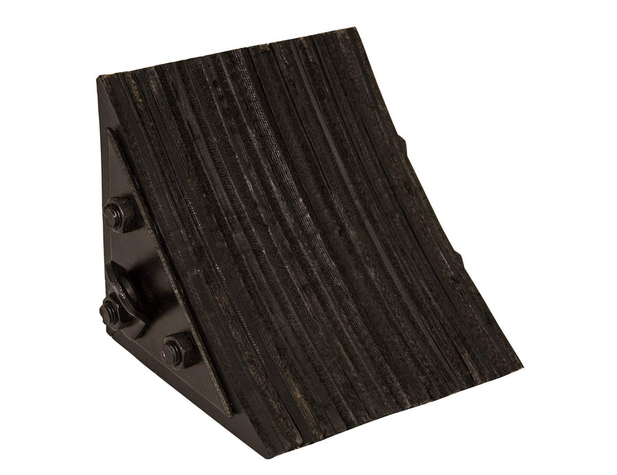 Laminated Rubber Wheel Chock Buyers Products WC0888, 8 x 8.75 x 8 Inch, Recycled Reinforced Steel Bracket, Ideal for Trailer, Tractor and Vehicle Maintenance and Storage