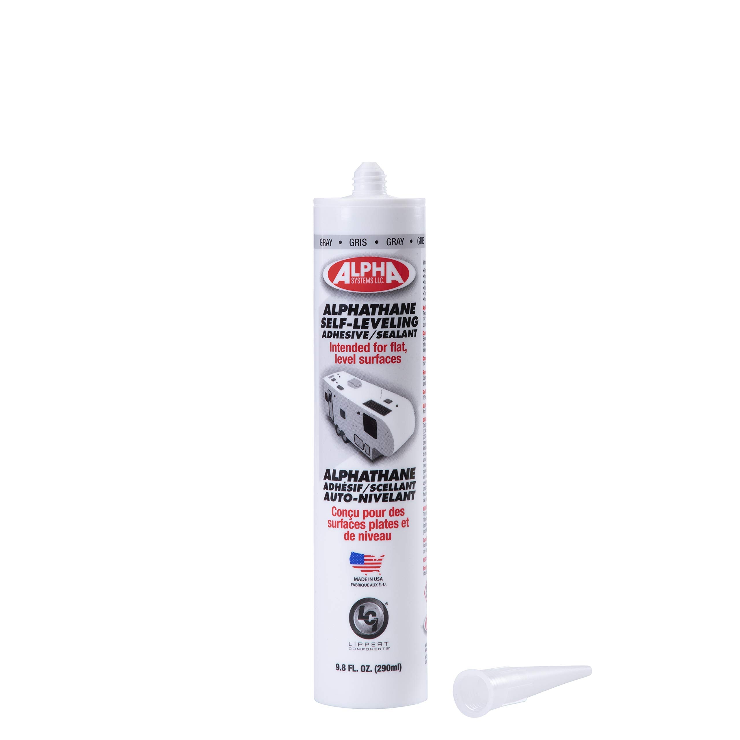 Lippert Components 5121 N512103TLCI ALPHATHANE 100% Solids Self-Leveling Sealant, Gray (9.8 Oz. Tube)
