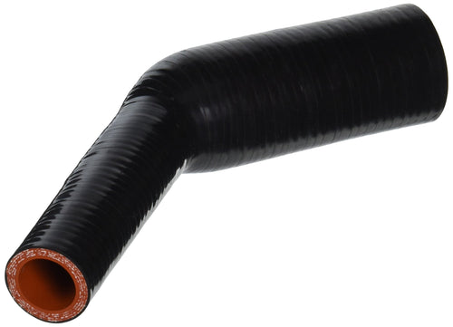 HPS Silicone High Temperature HTSER45-100-175-BLK 4-ply Reinforced 45 degree Elbow Reducer Coupler Hose, 75 PSI Maximum Pressure, 4" Leg Length on each side, 1" > 1-3/4" ID, Black