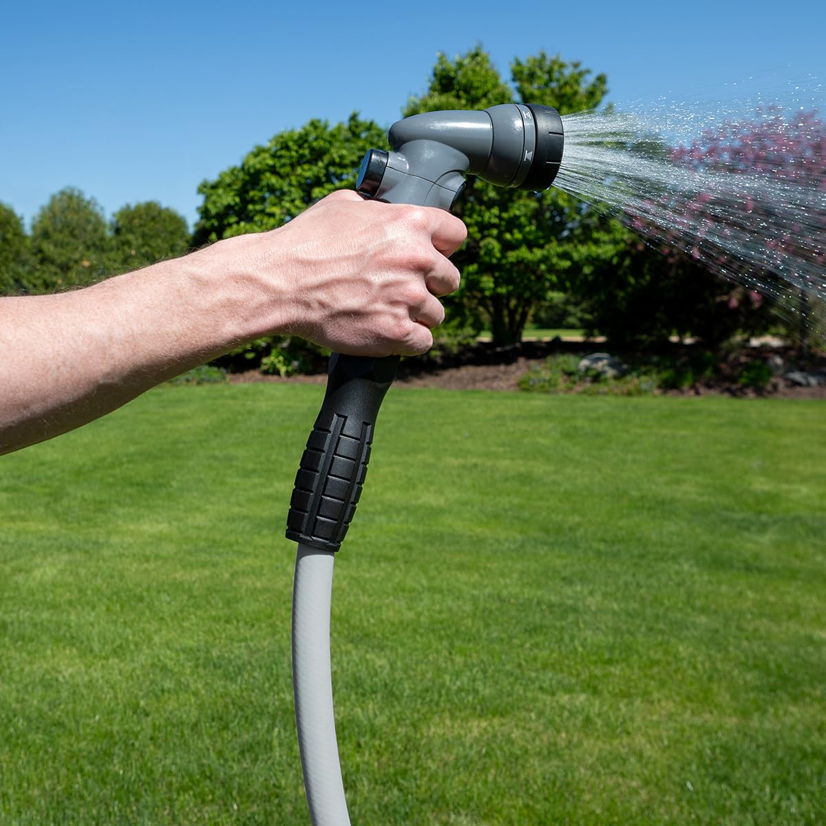 SwivelGrip Flexzilla Colors Garden Hose 5/8 in. x 25 ft., Lightweight All-Weather Water Hose, Durable and Flexible, Leak-Free Connections, Slate Grey